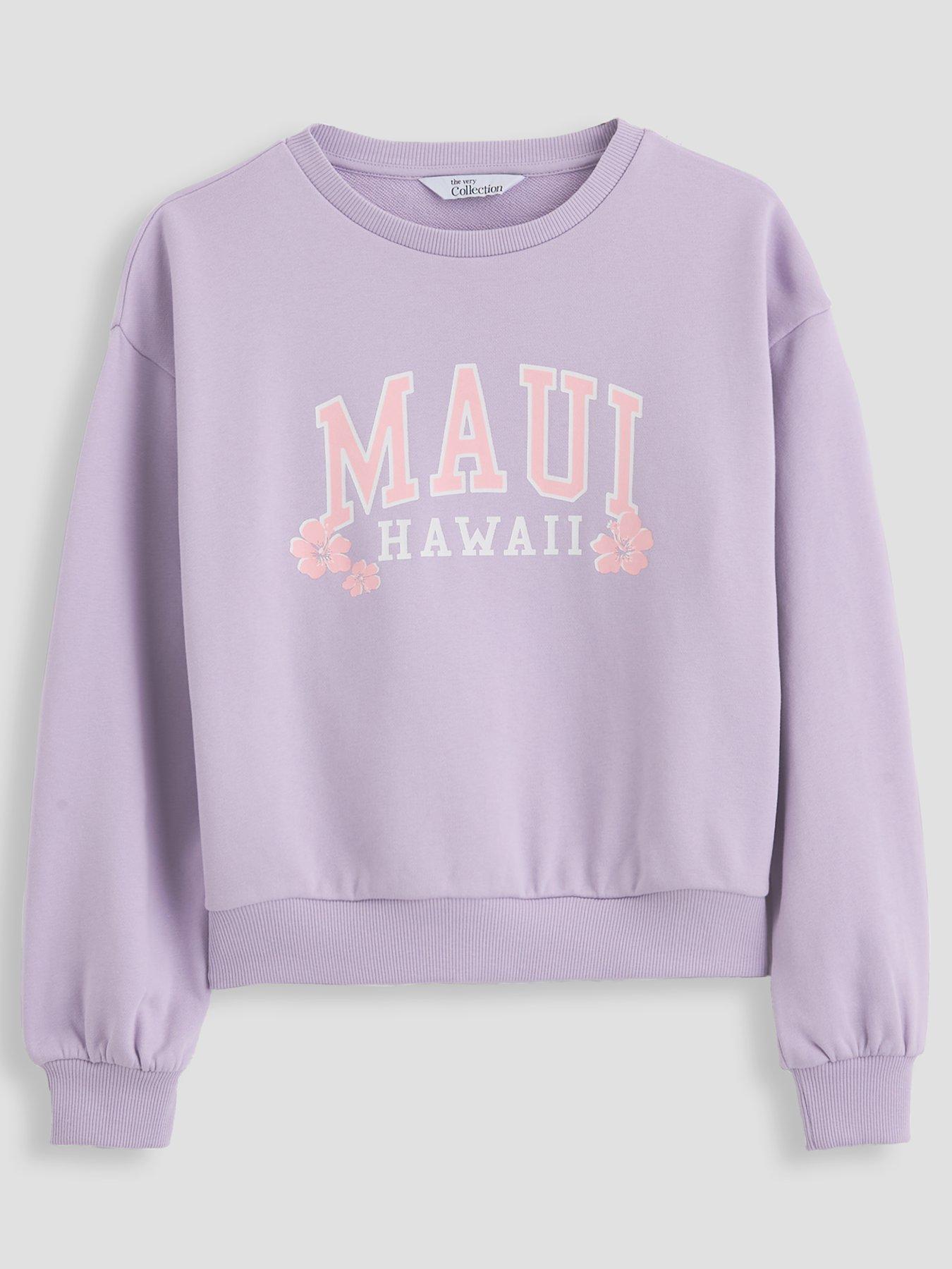 The Very Collection Girls Sweat With Front Slogan - Purple