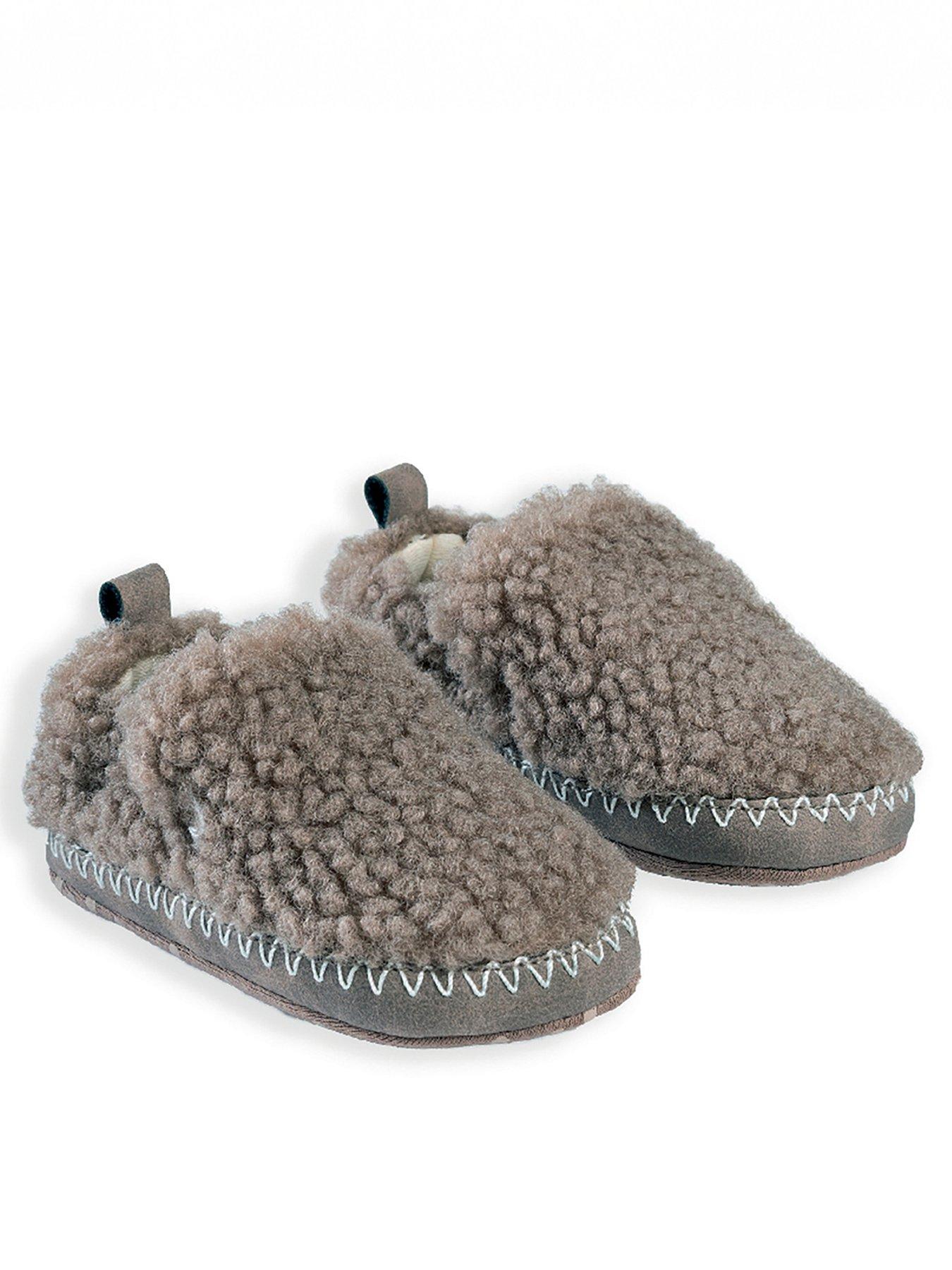 Mamas & Papas Baby Unisex Borg Moccasin Booties - Cream