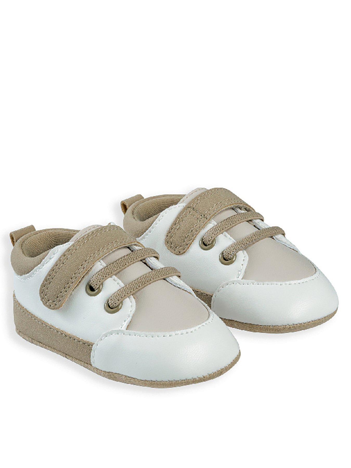  image of mamas-papas-baby-boys-suede-detail-trainers-brown