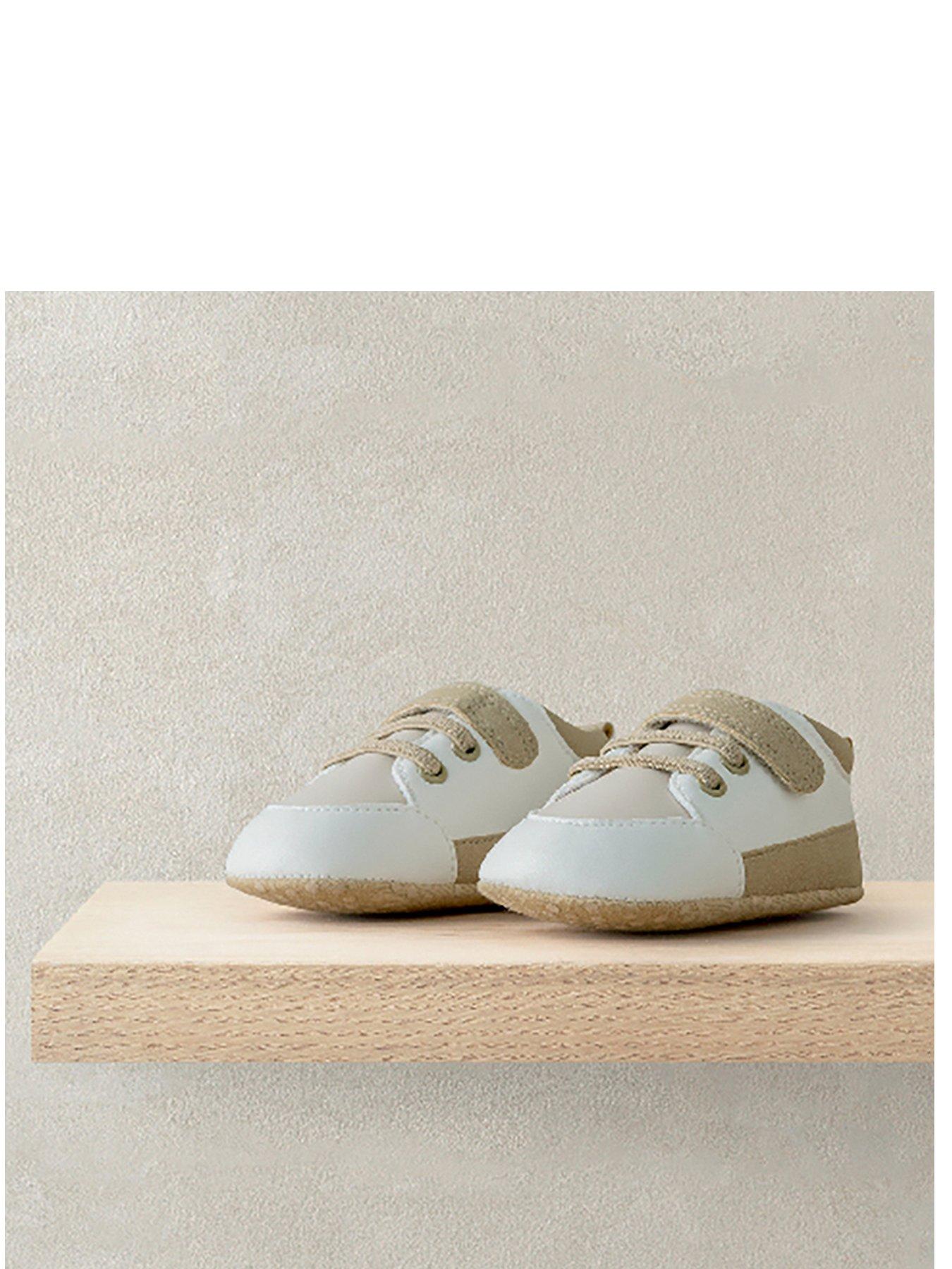  image of mamas-papas-baby-boys-suede-detail-trainers-brown
