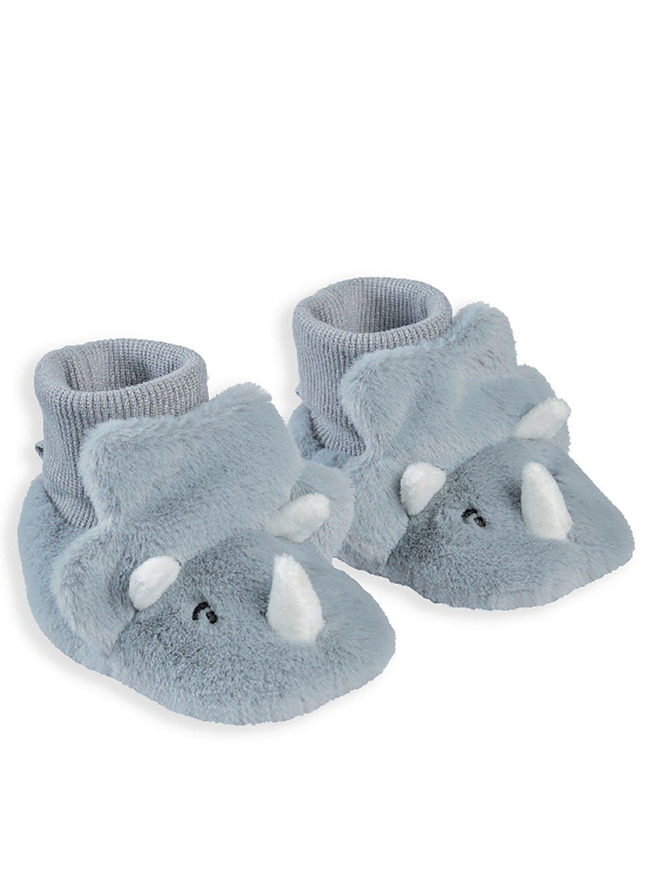  image of mamas-papas-baby-boys-dinosaur-slippers-blue