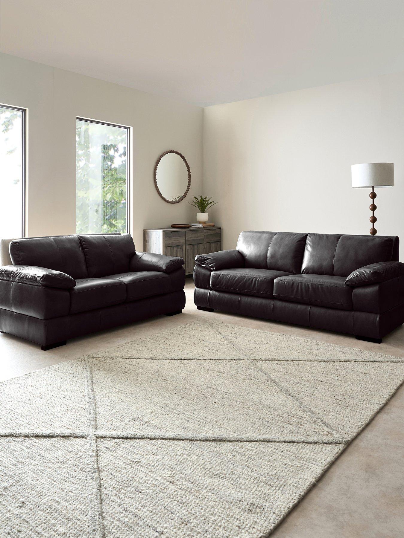 The Very Collection Marlow 3 Seater + 2 Seater Leather Sofa Set (Buy  &  SAVE!) - FSC® Certified