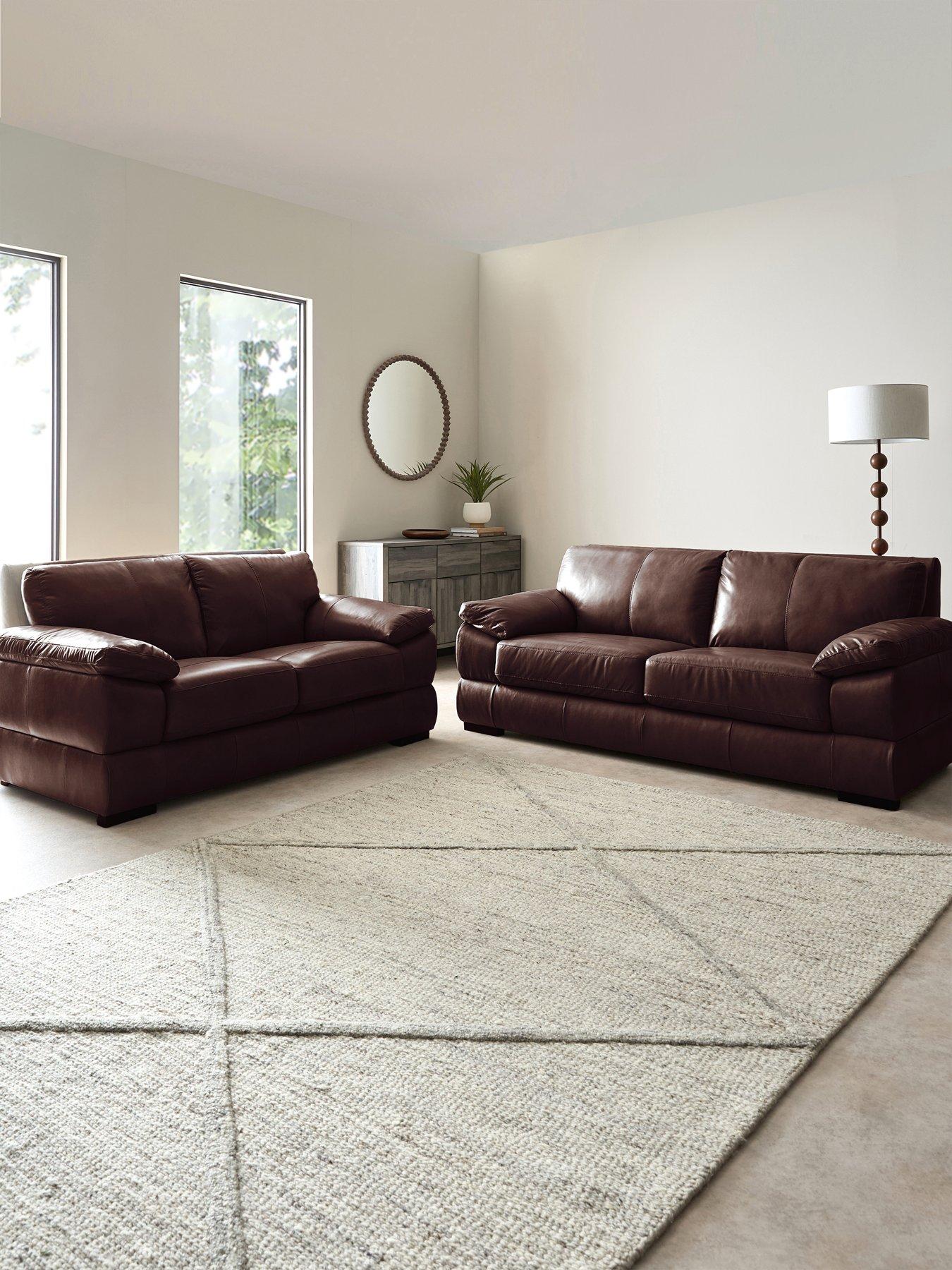 The Very Collection Marlow 3 Seater + 2 Seater Leather Sofa Set (Buy  &  SAVE!) - FSC® Certified