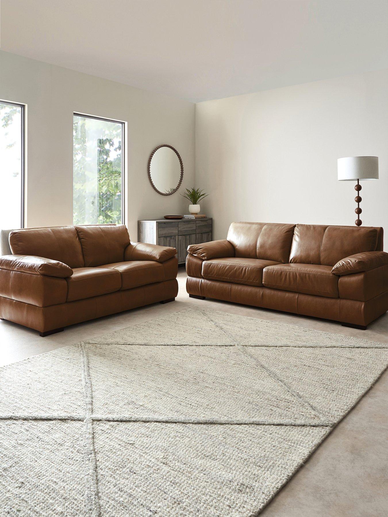 The Very Collection Marlow 3 Seater + 2 Seater Leather Sofa Set (Buy  &  SAVE!) - FSC® Certified