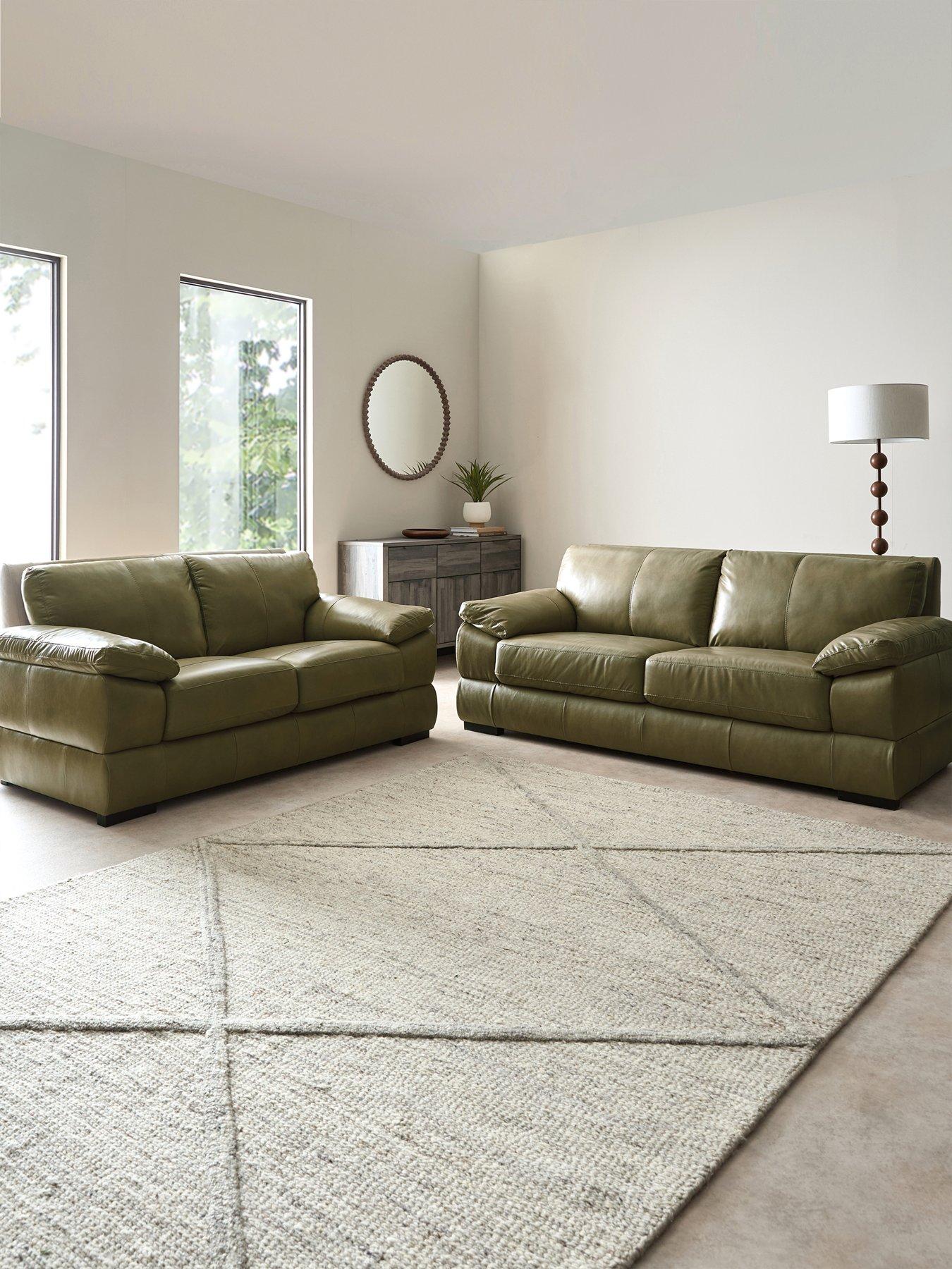 The Very Collection Marlow 3 Seater + 2 Seater Leather Sofa Set (Buy  &  SAVE!) - FSC® Certified