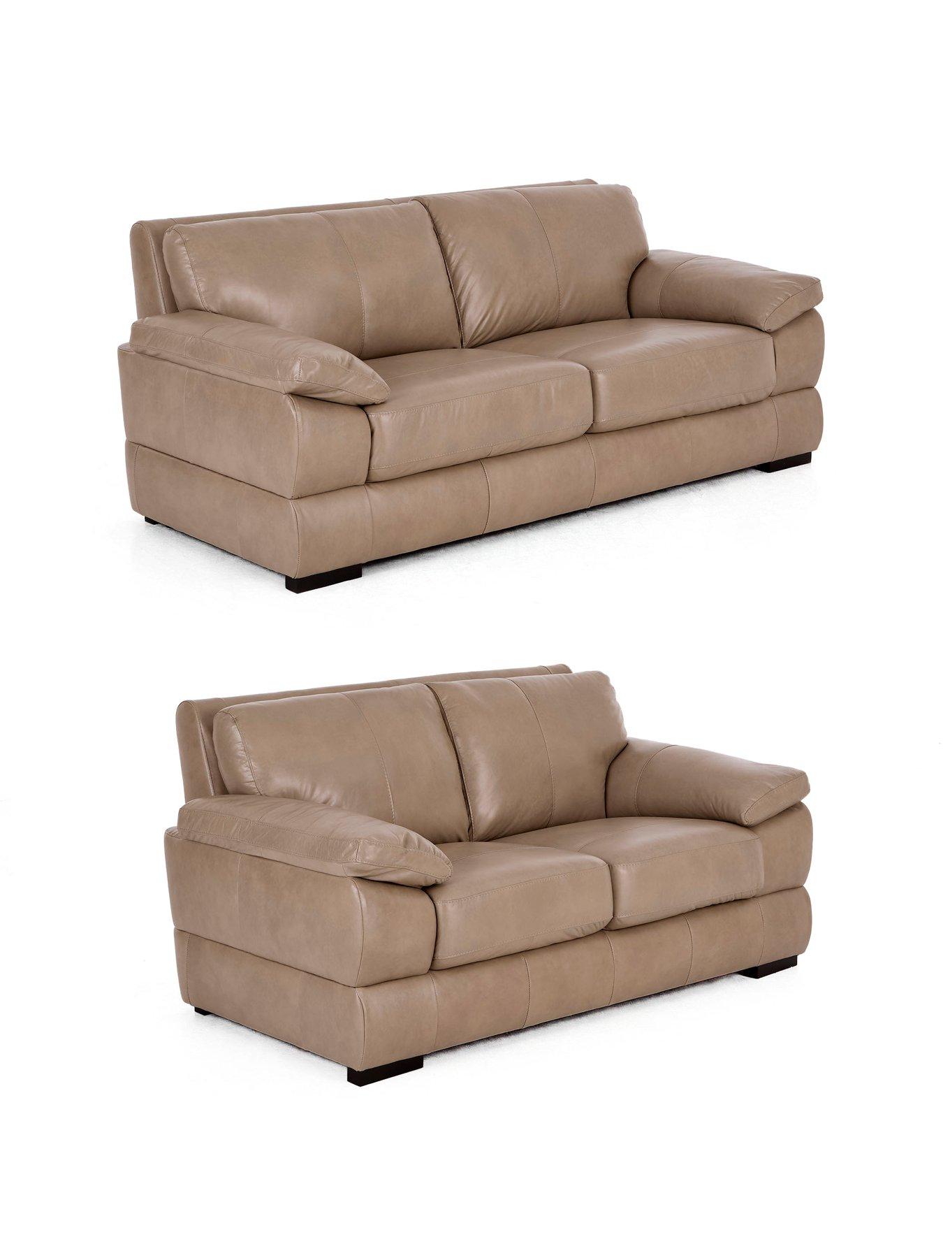  image of the-very-collection-marlow-3-2-seater-leather-sofa-set