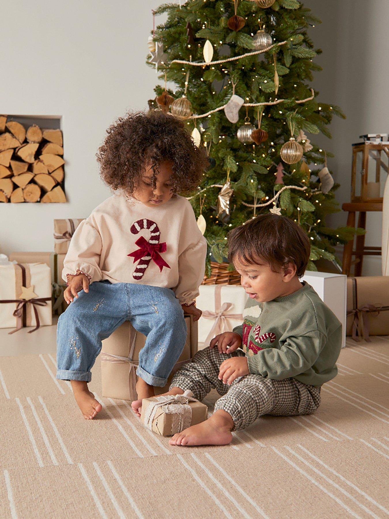 Image 5 of 5 of Mamas & Papas Baby Boys Train Christmas Sweatshirt - Green