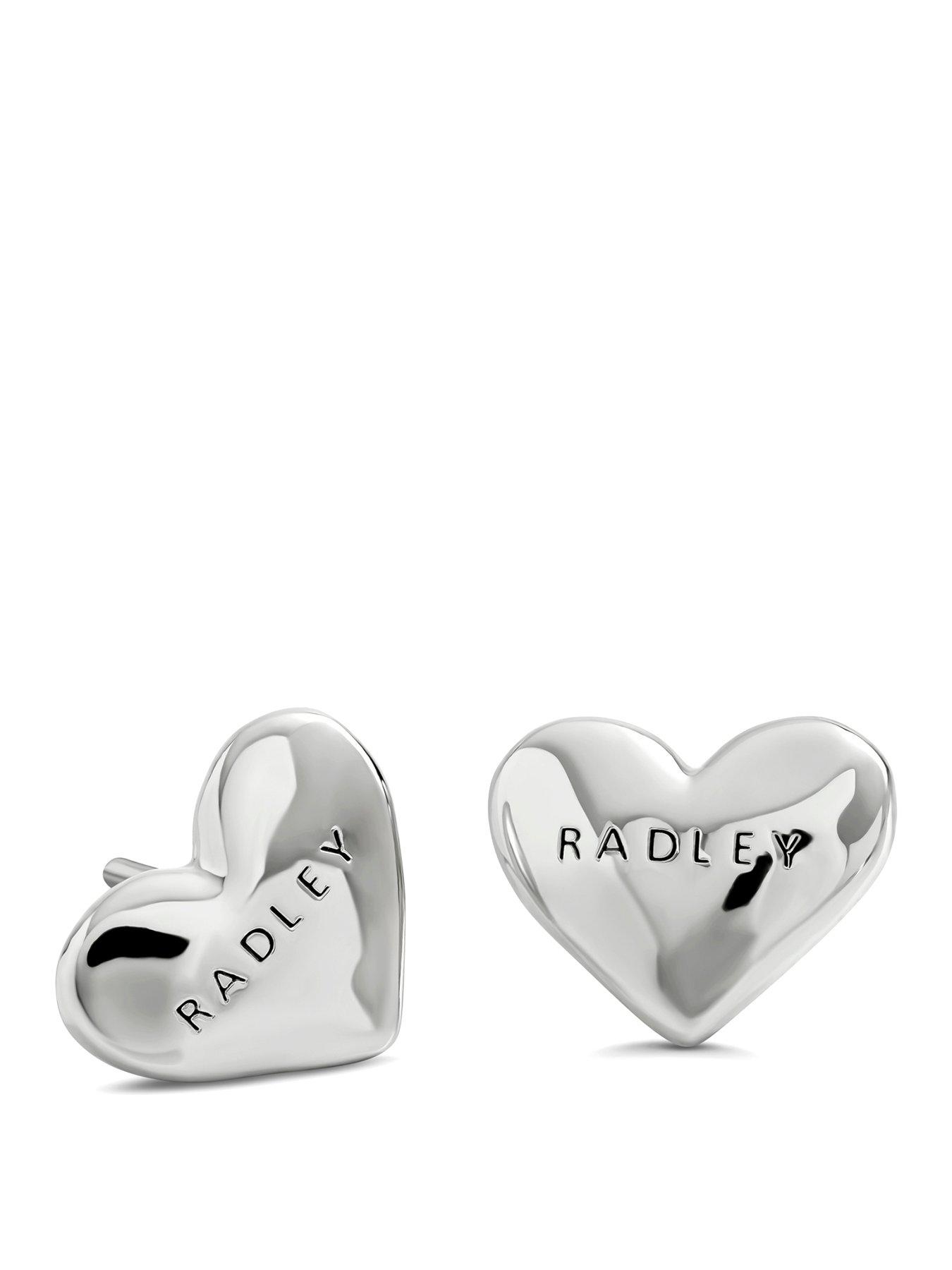 Radley Silver Plated Hammered Heart Earrings