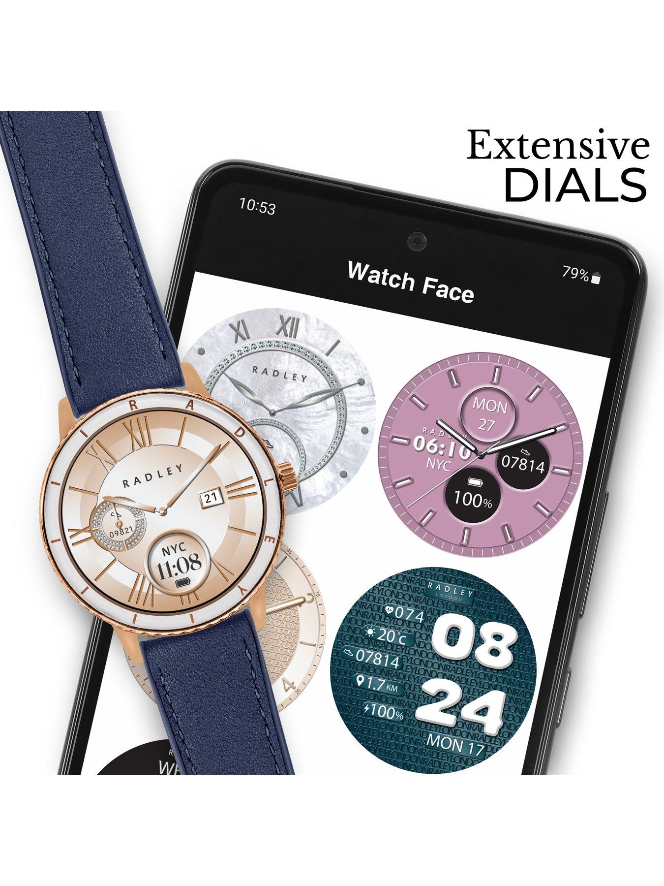 Image 4 of 7 of Radley Series 57 Ink Leather Silicone Strap Smartwatch - Amoled/Calling