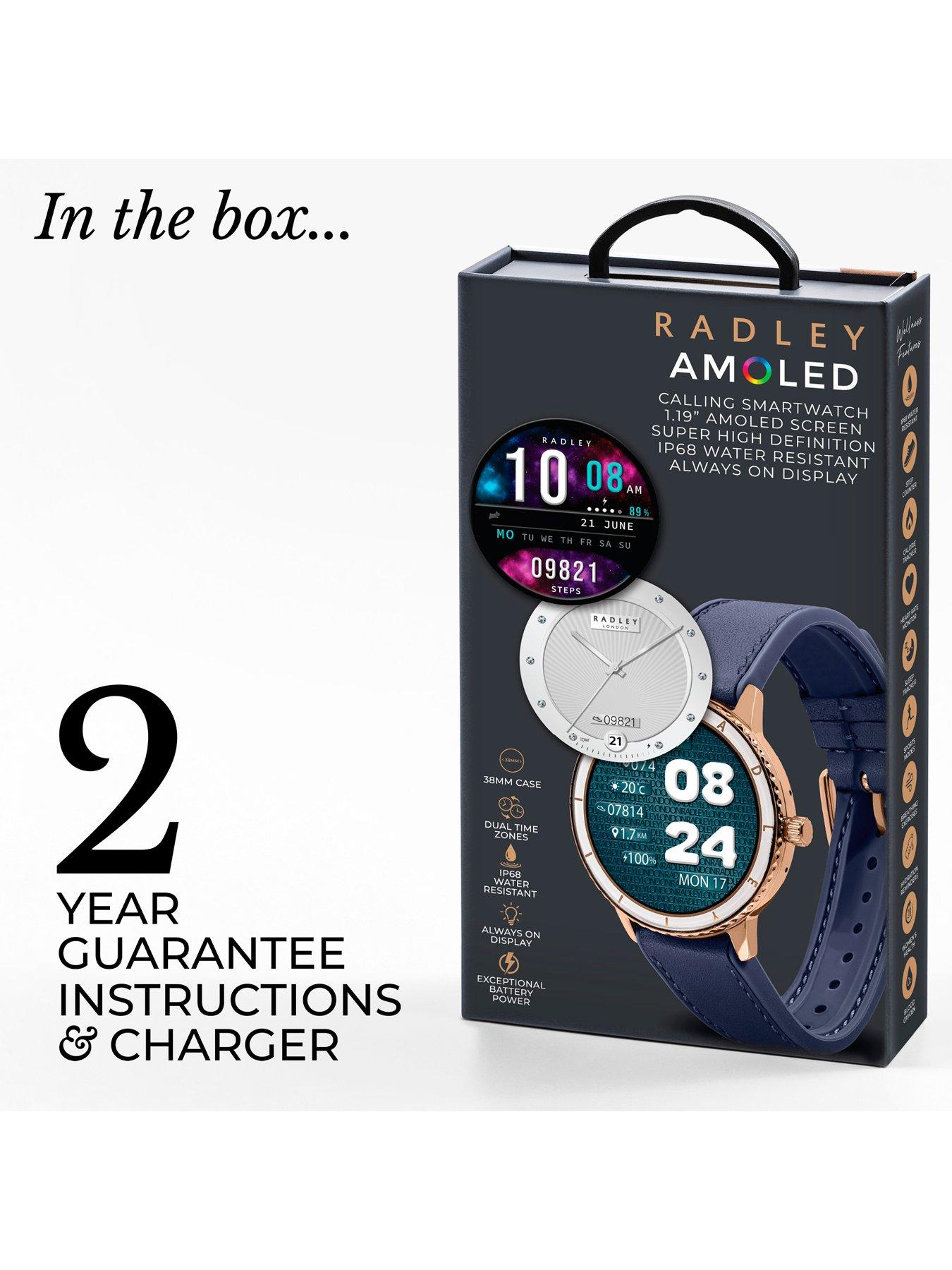 Image 6 of 7 of Radley Series 57 Ink Leather Silicone Strap Smartwatch - Amoled/Calling