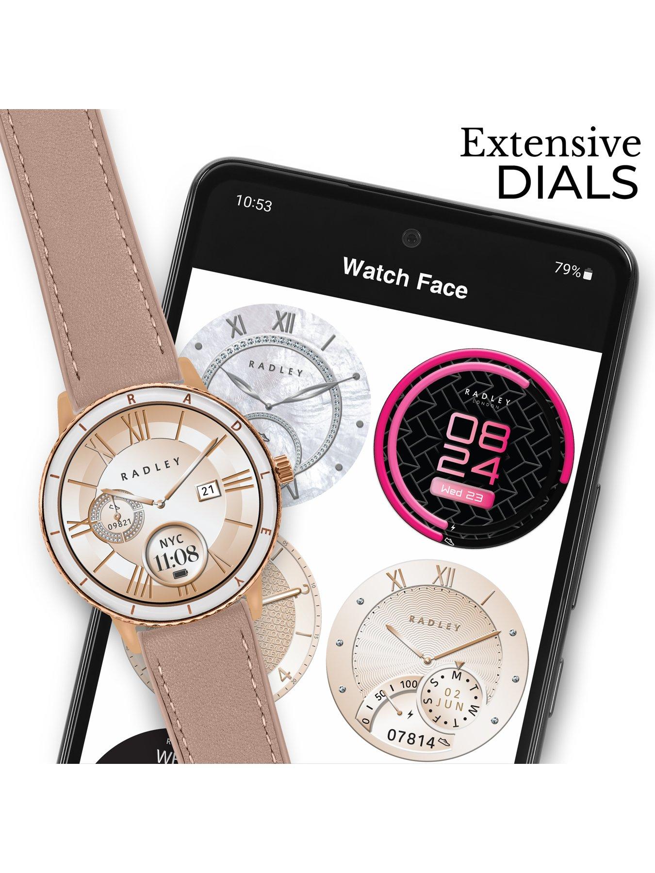 Image 4 of 7 of Radley Series 57 Cobweb Leather Silicone Strap Smartwatch - Amoled/Calling