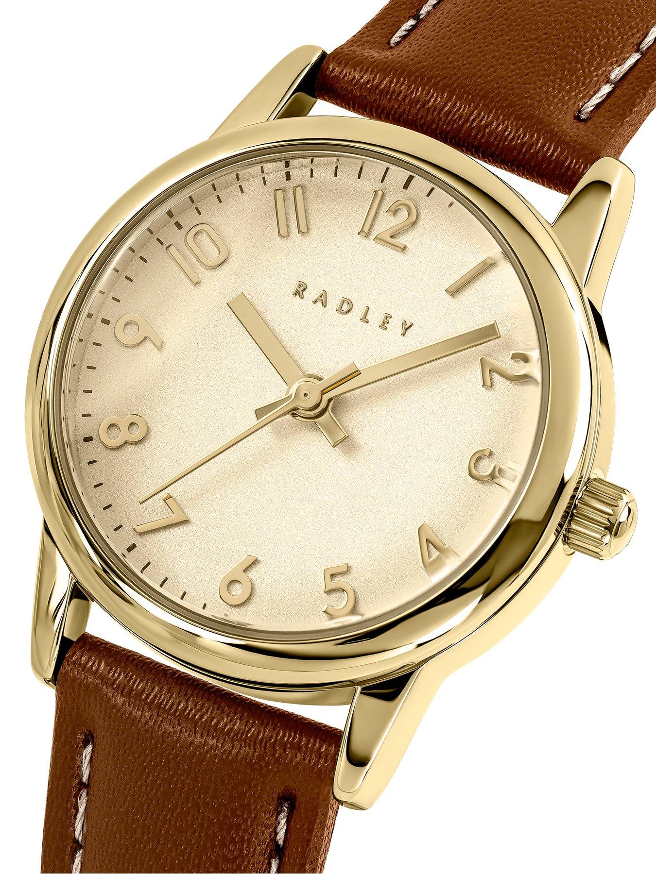  image of radley-ladies-mini-full-number-cognac-leather-strap-watch
