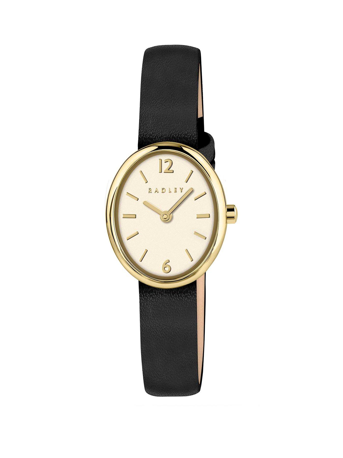 Radley Oval Black Leather Strap Watch