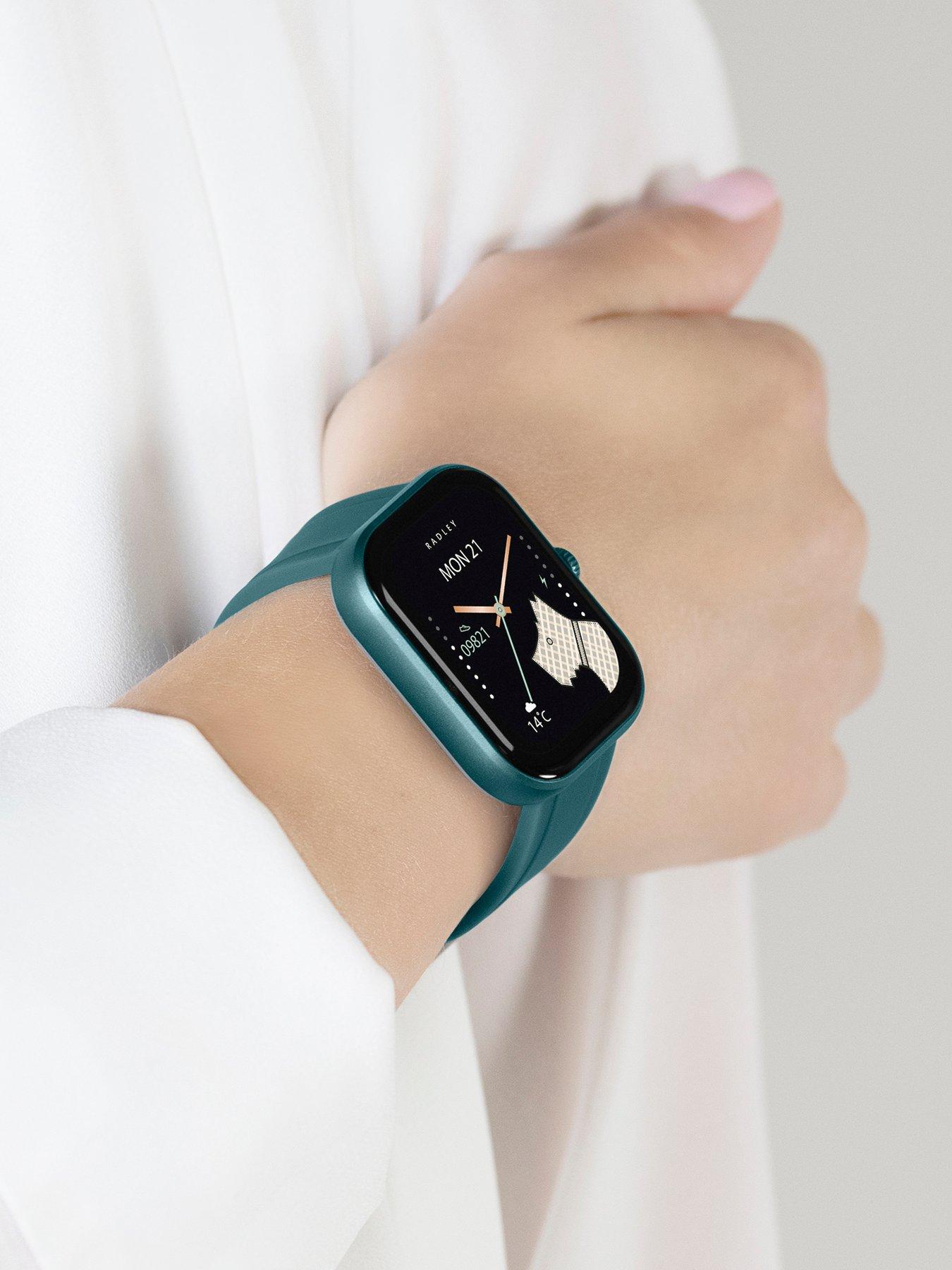  image of radley-series-55-stone-and-teal-silicone-strap-smartwatch-tftcalling