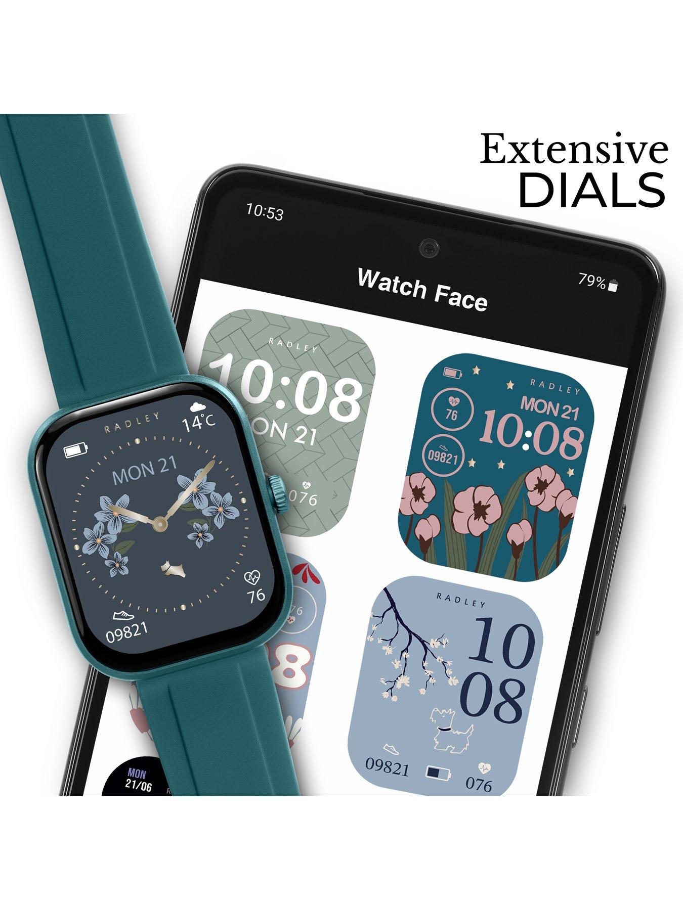  image of radley-series-55-stone-and-teal-silicone-strap-smartwatch-tftcalling