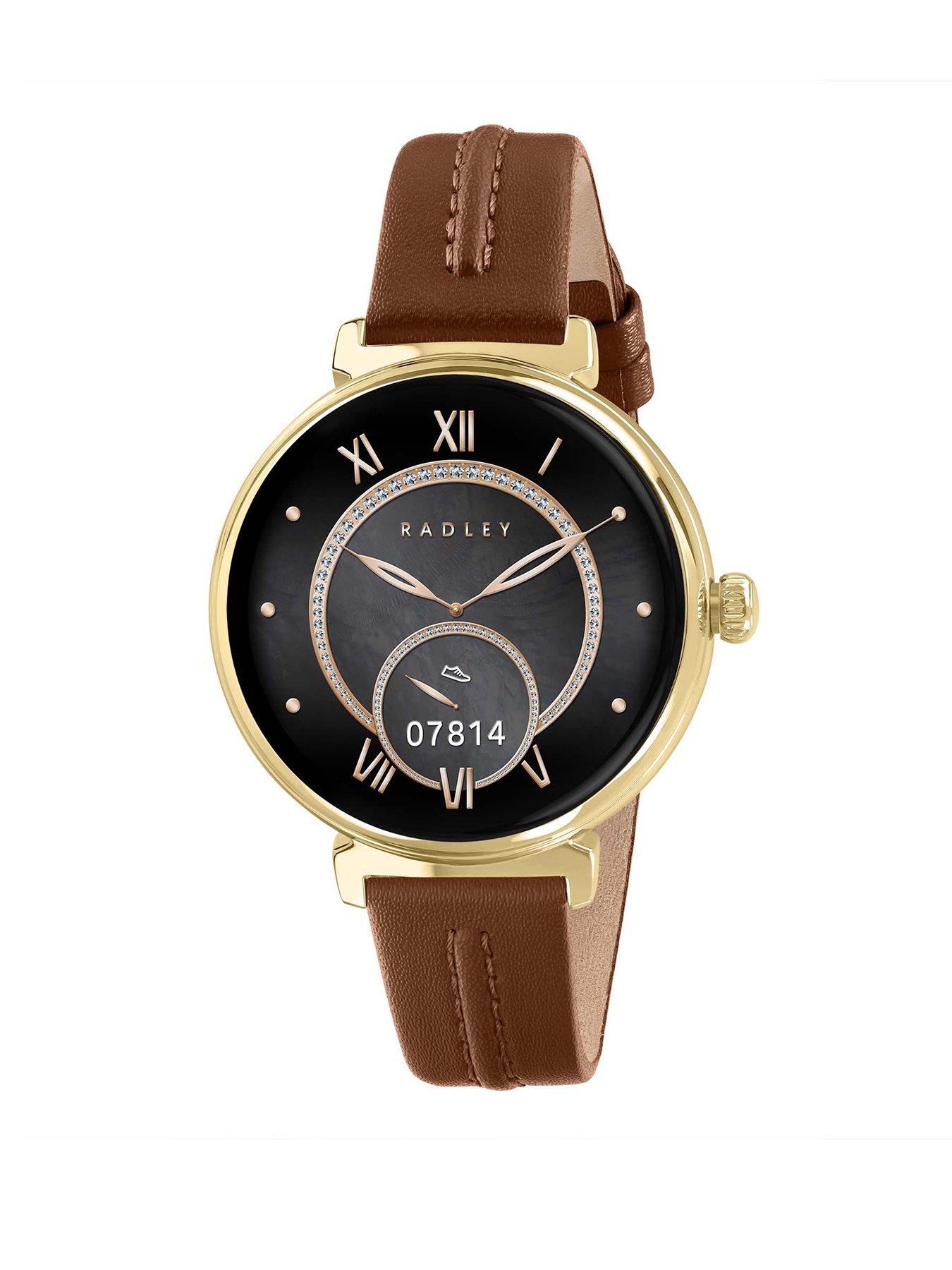 Image 1 of 7 of Radley Series 48 Cognac Leather Strap T-Bar Amoled Smartwatch - Amoled/Calling