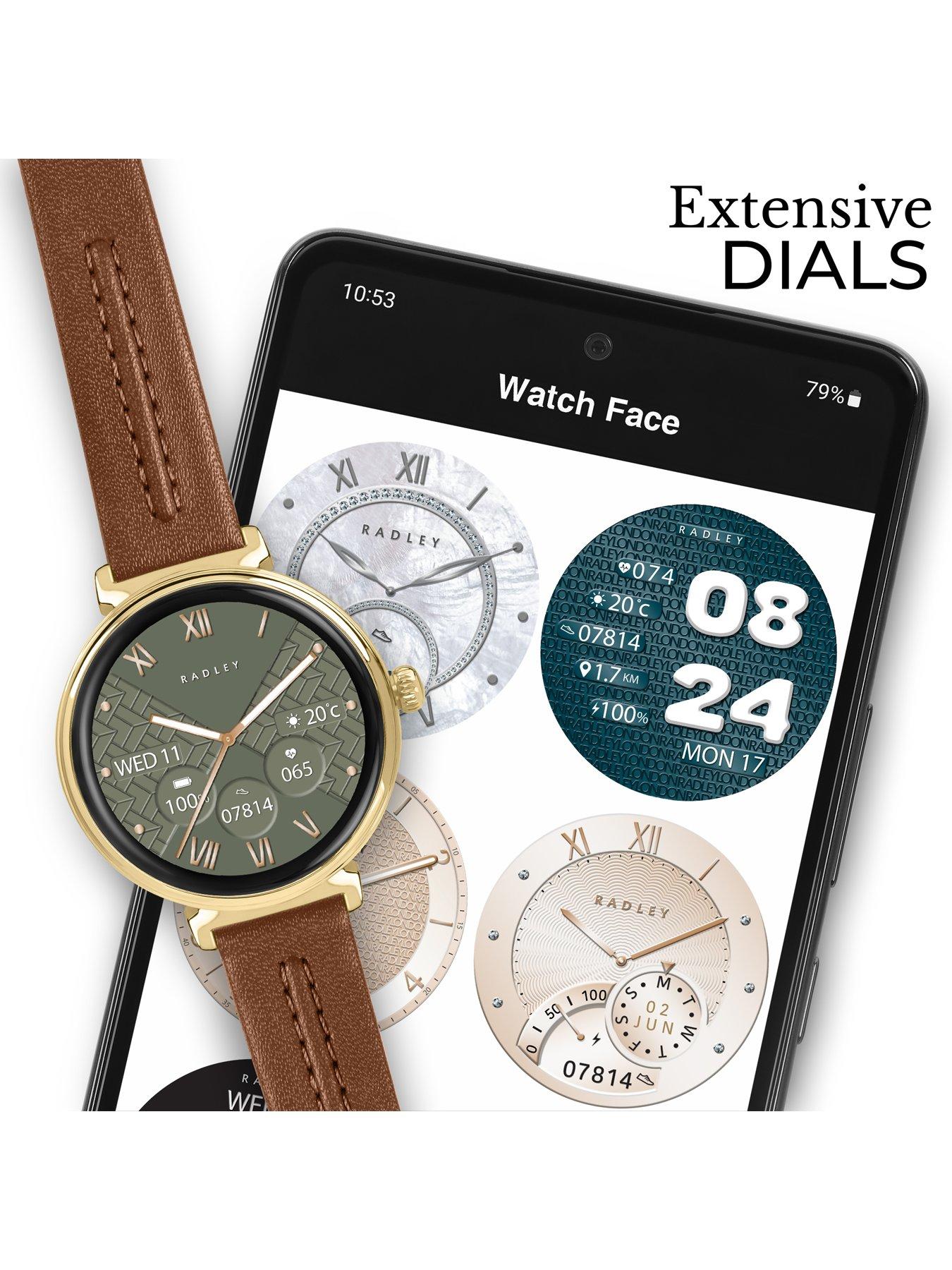 Image 4 of 7 of Radley Series 48 Cognac Leather Strap T-Bar Amoled Smartwatch - Amoled/Calling