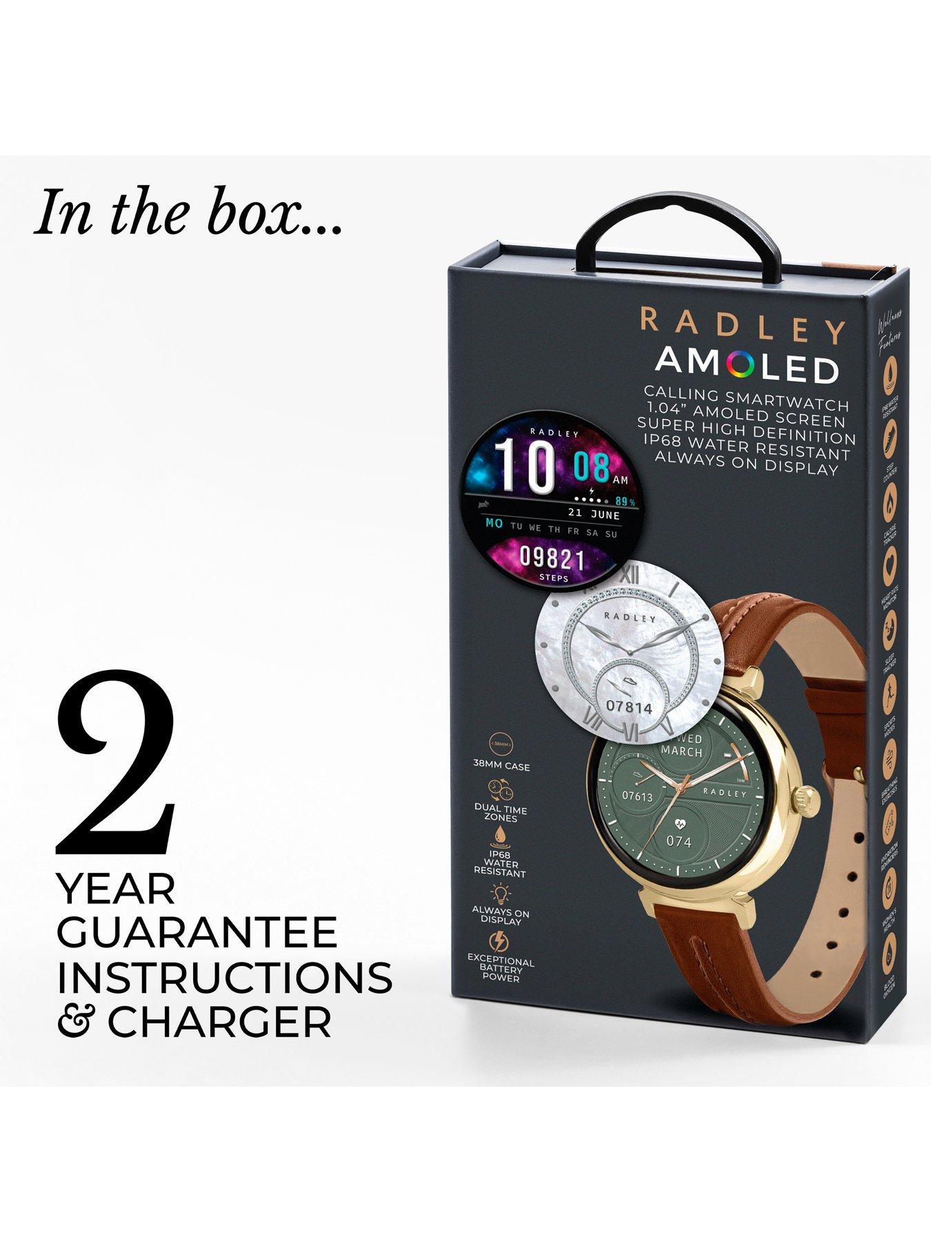 Image 6 of 7 of Radley Series 48 Cognac Leather Strap T-Bar Amoled Smartwatch - Amoled/Calling