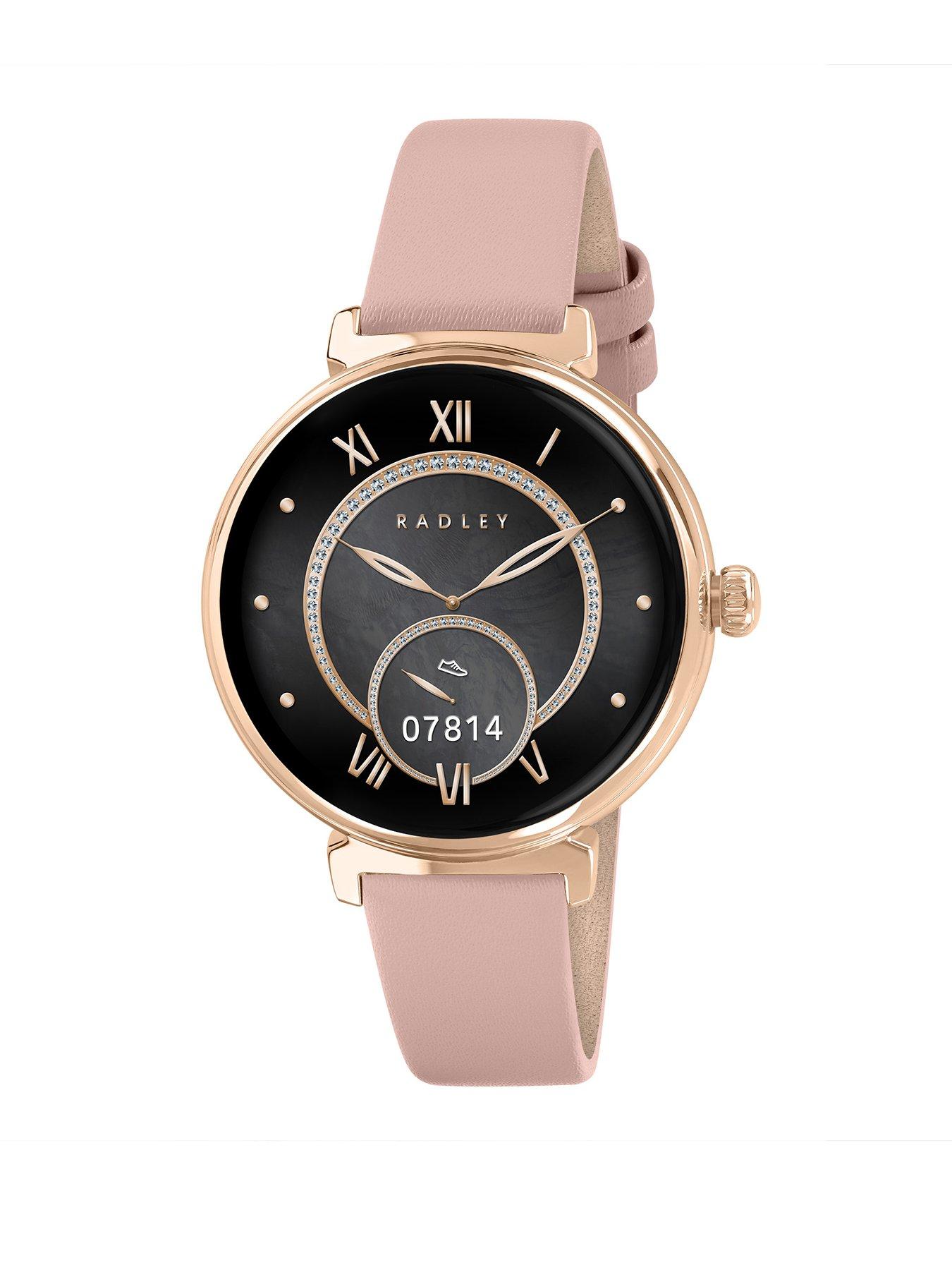 Image 1 of 7 of Radley Series 48 Pink Leather Strap T-Bar Amoled Smartwatch - Amoled/Calling