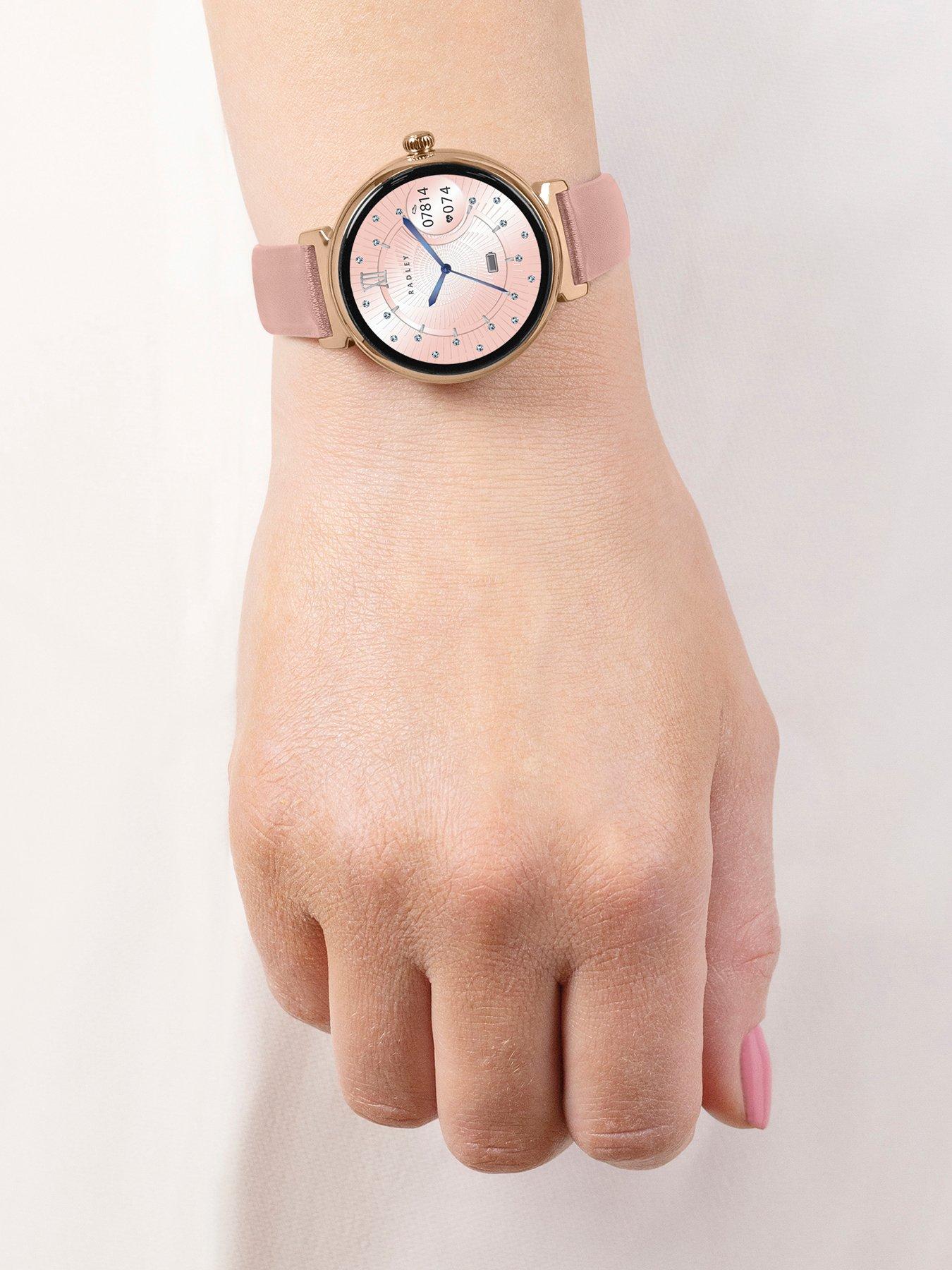 Image 3 of 7 of Radley Series 48 Pink Leather Strap T-Bar Amoled Smartwatch - Amoled/Calling