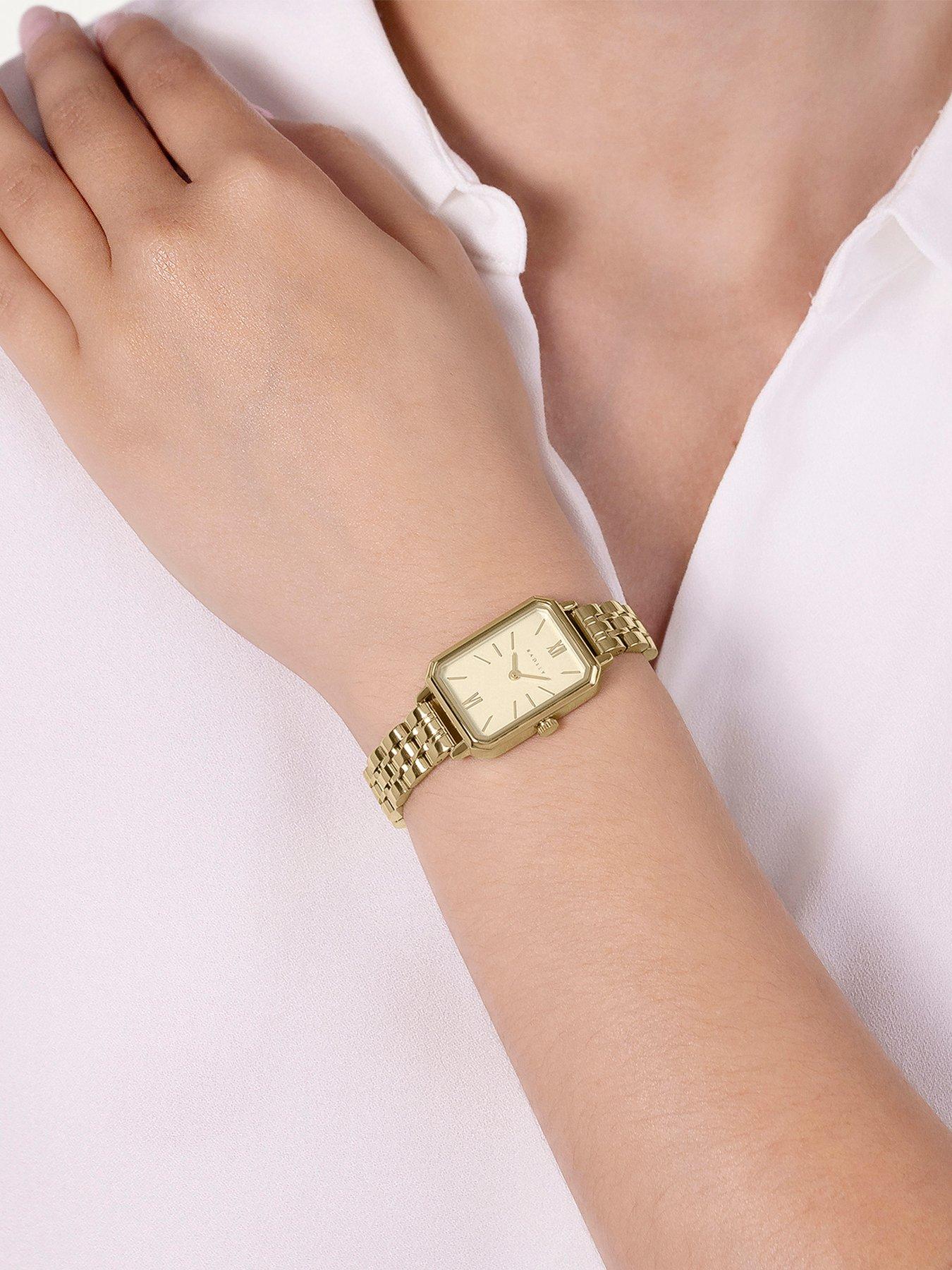  image of radley-ladies-rectangle-gold-bracelet-watch