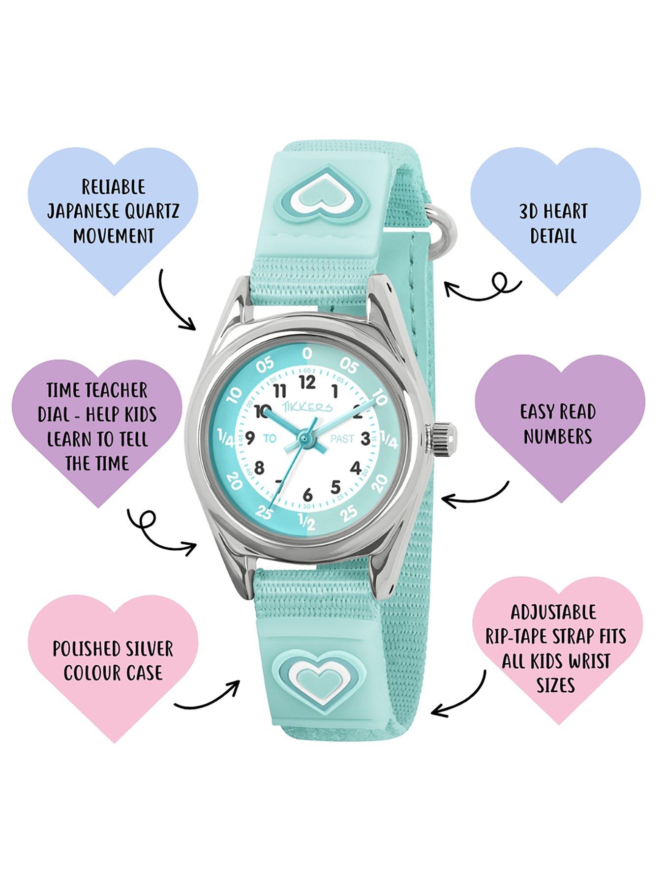  image of tikkers-aqua-blue-riptape-strap-and-hairclip-set