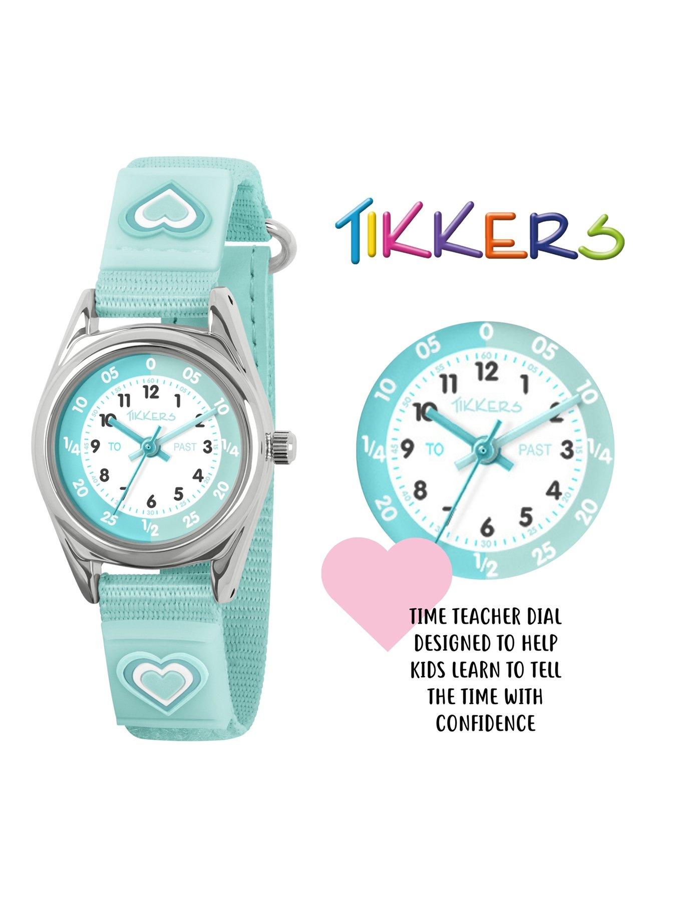  image of tikkers-aqua-blue-riptape-strap-and-hairclip-set