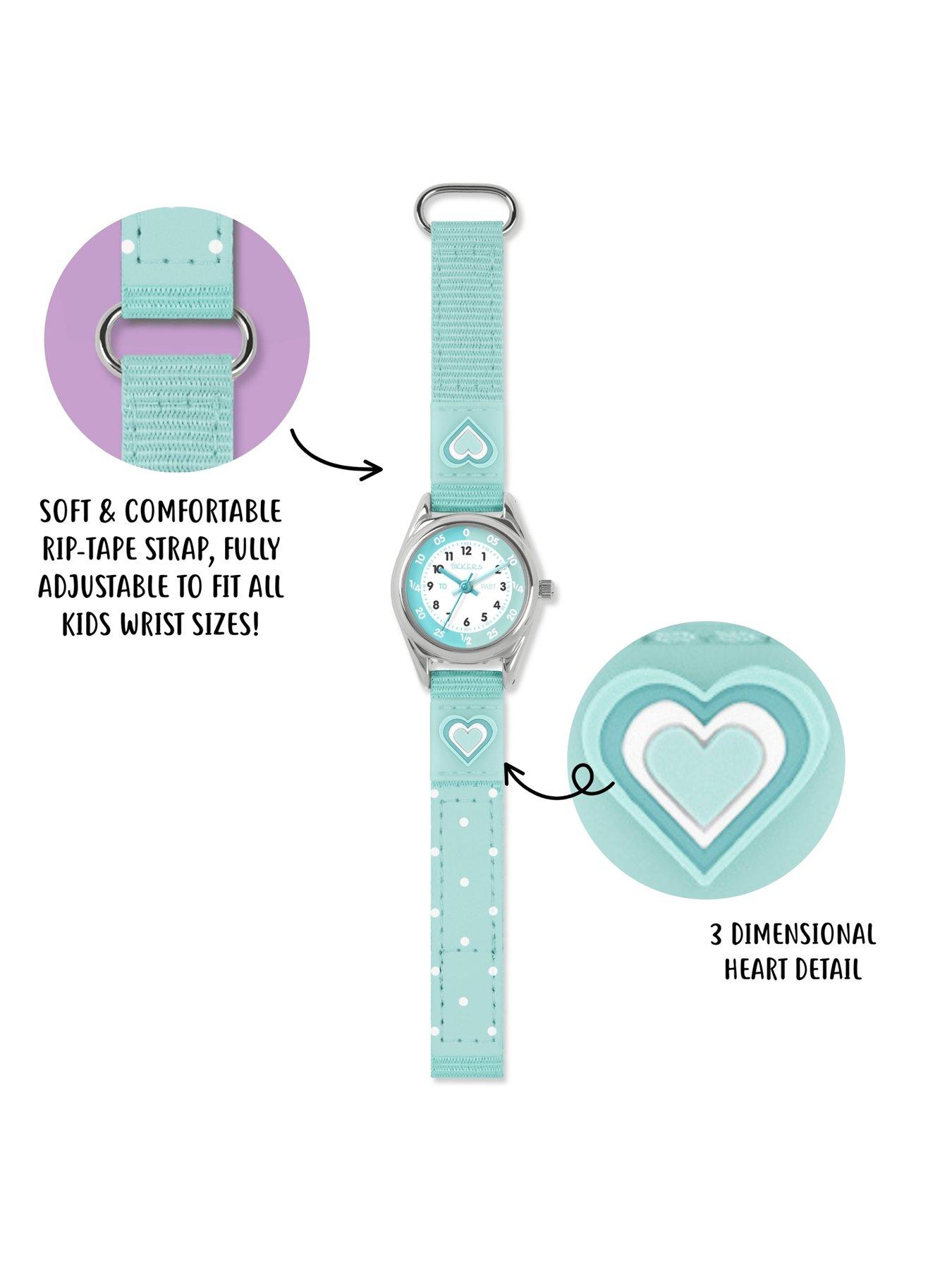  image of tikkers-aqua-blue-riptape-strap-and-hairclip-set