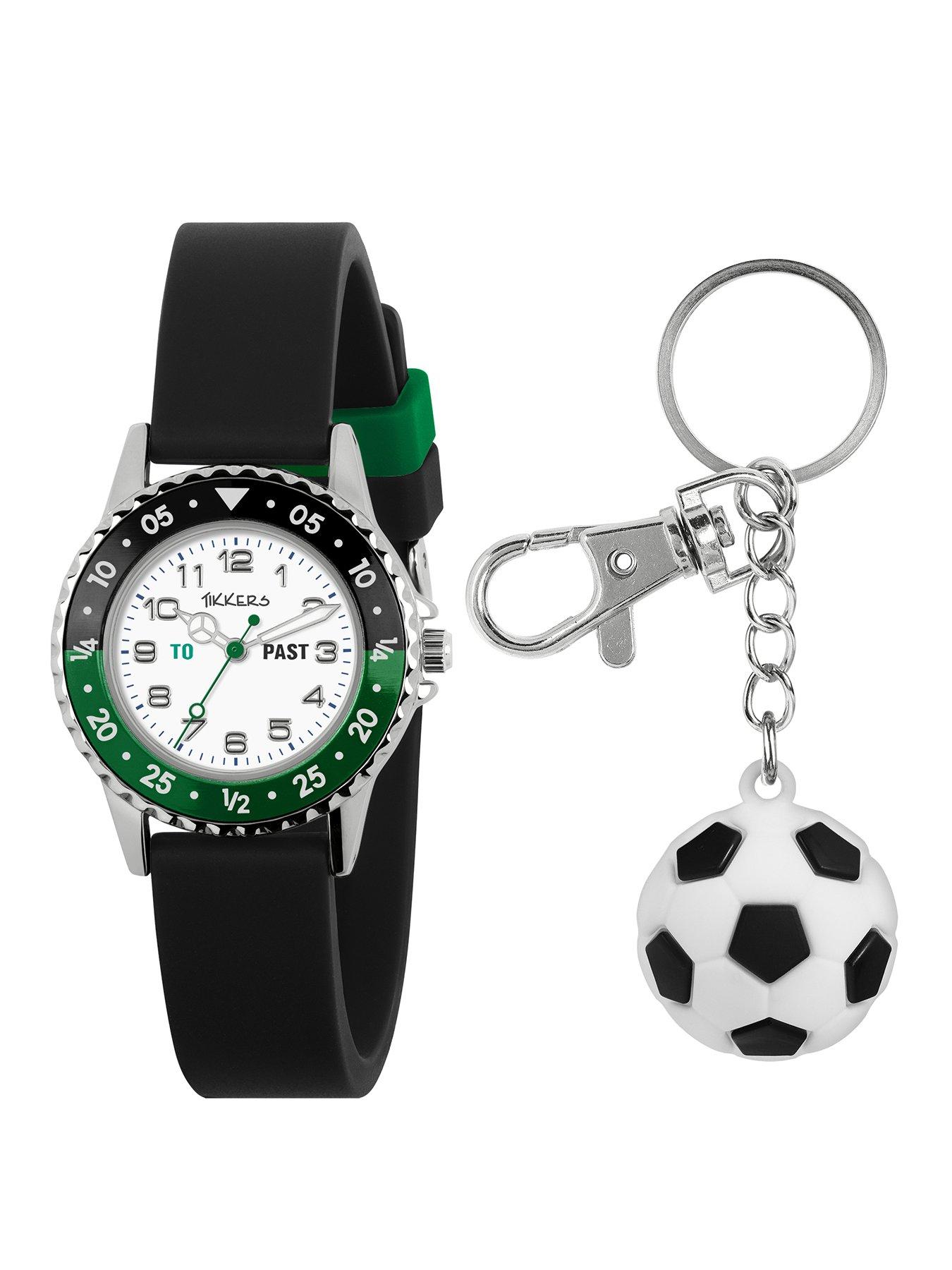 Tikkers Black strap time teacher watch