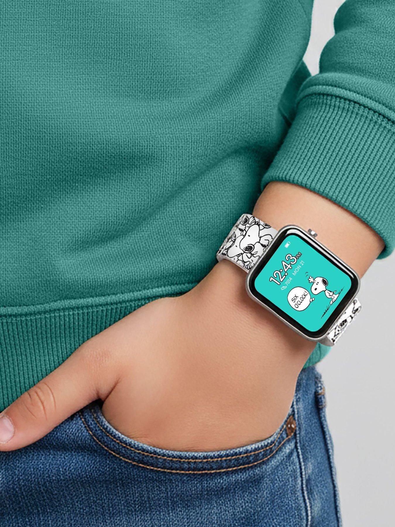 stillFront image of snoopy-printed-strap-smart-watch