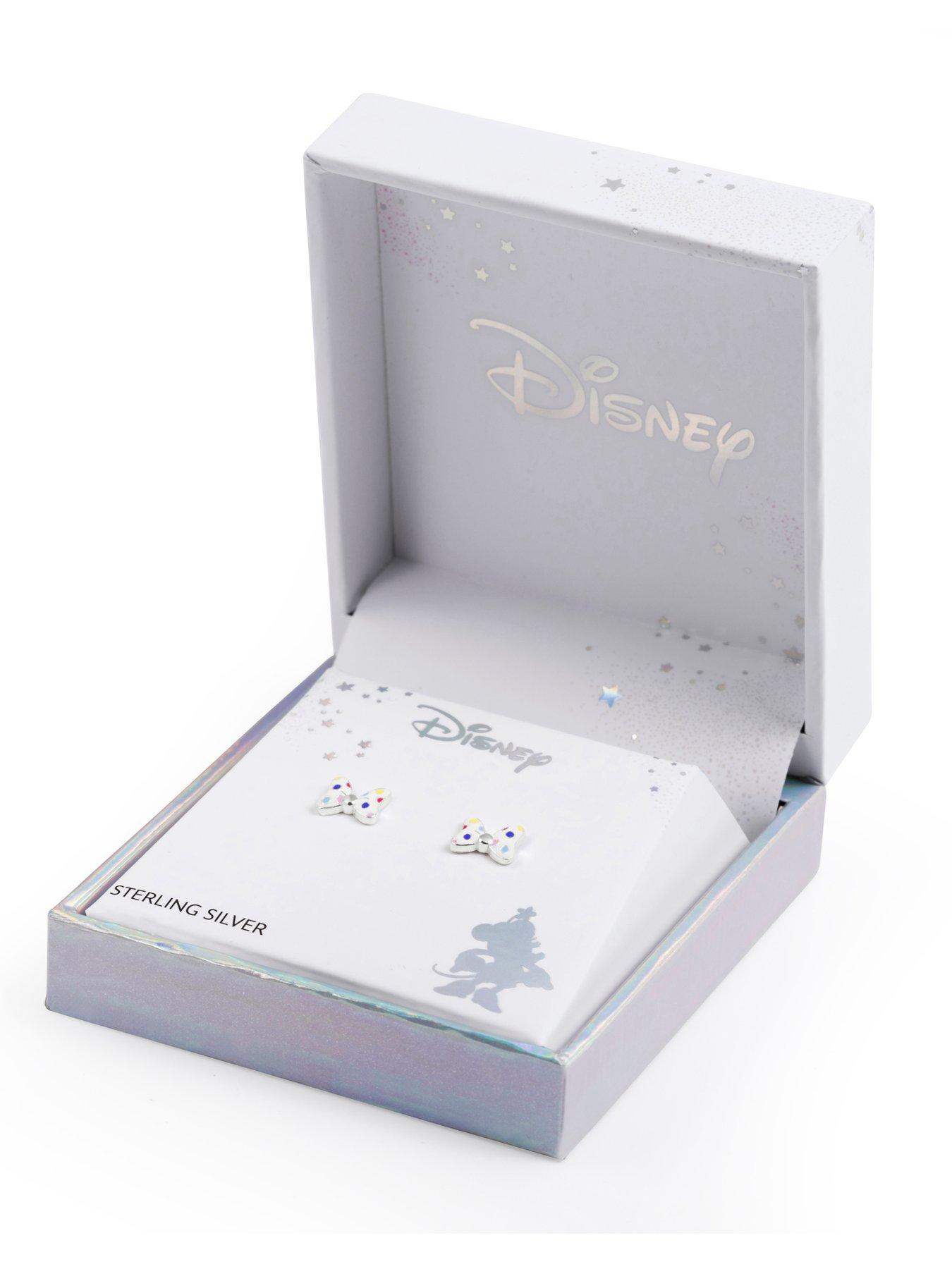 Image 3 of 3 of Disney Sterling Silver 925 Minnie Mouse Enamel Fill Polka Dot Bow Tie Earrings&nbsp;