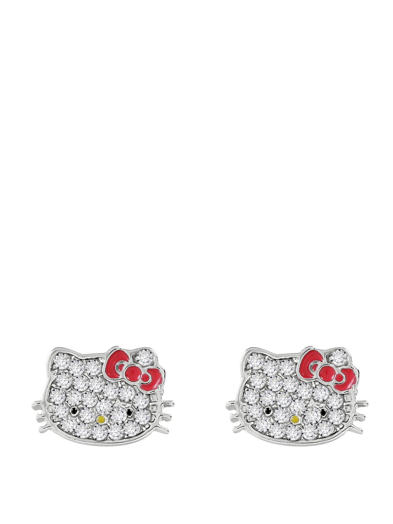 Hello Kitty & FRIENDS Stone Set Silver Plated Earrings 2pc Card Box