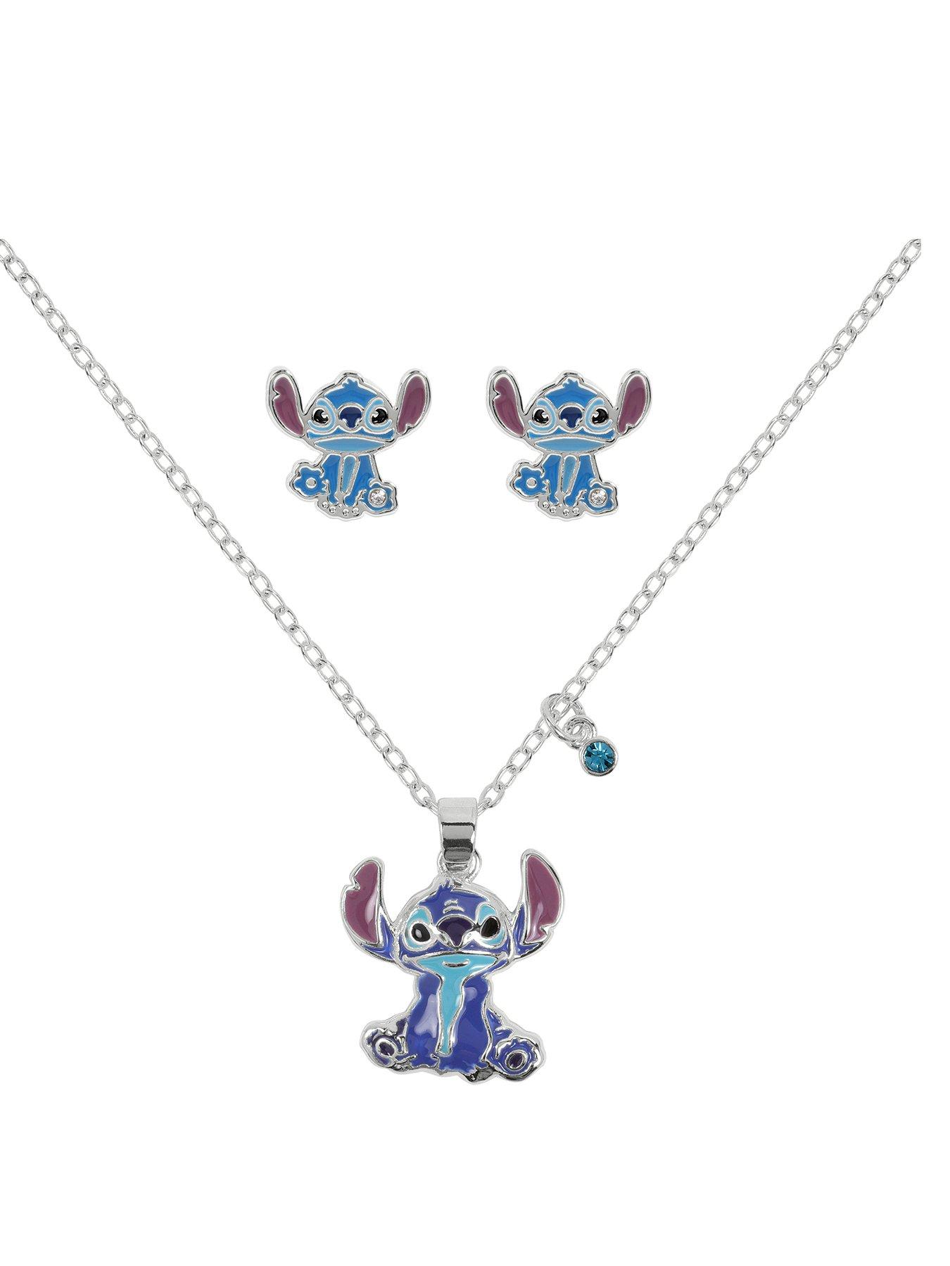 Disney Stitch Earrings and Necklace Set