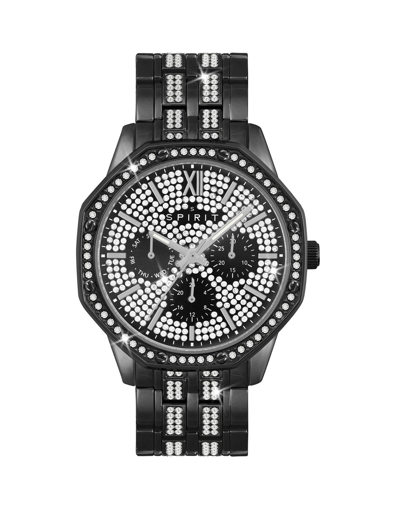 Spirit Gents IPB Stone Set Chronograph Bracelet