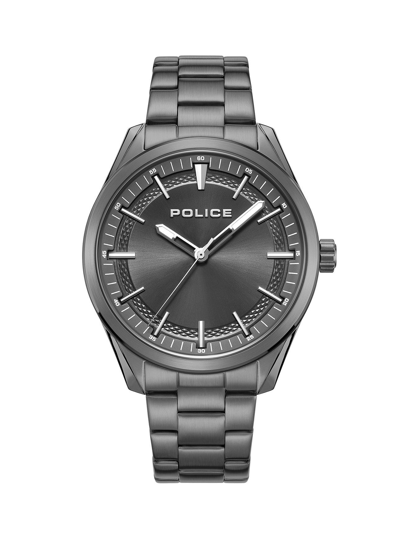 Police Gents Black Dial Black Bracelet Watch
