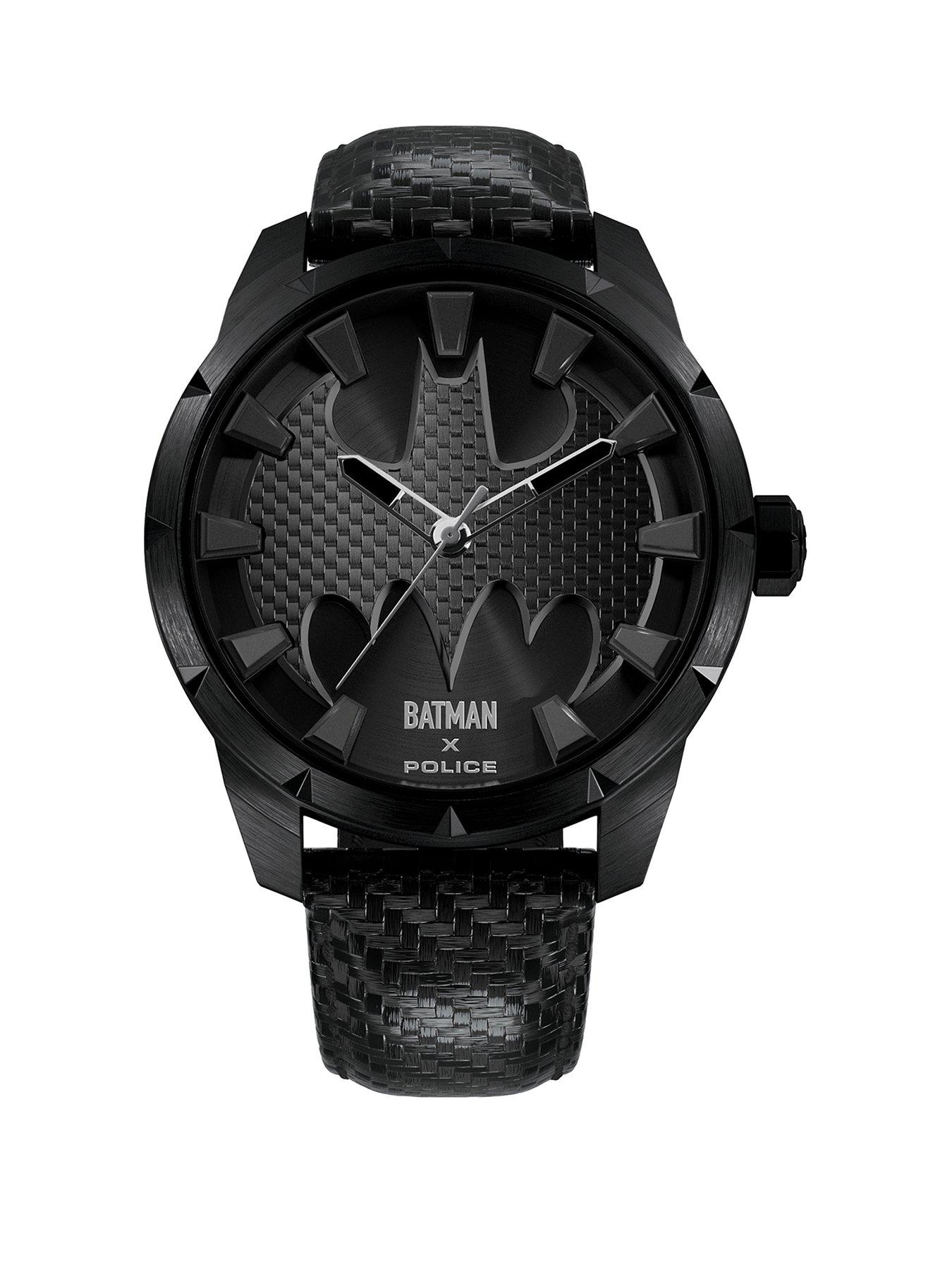 Police Gents Batman Black Carbon Fiber Strap Watch