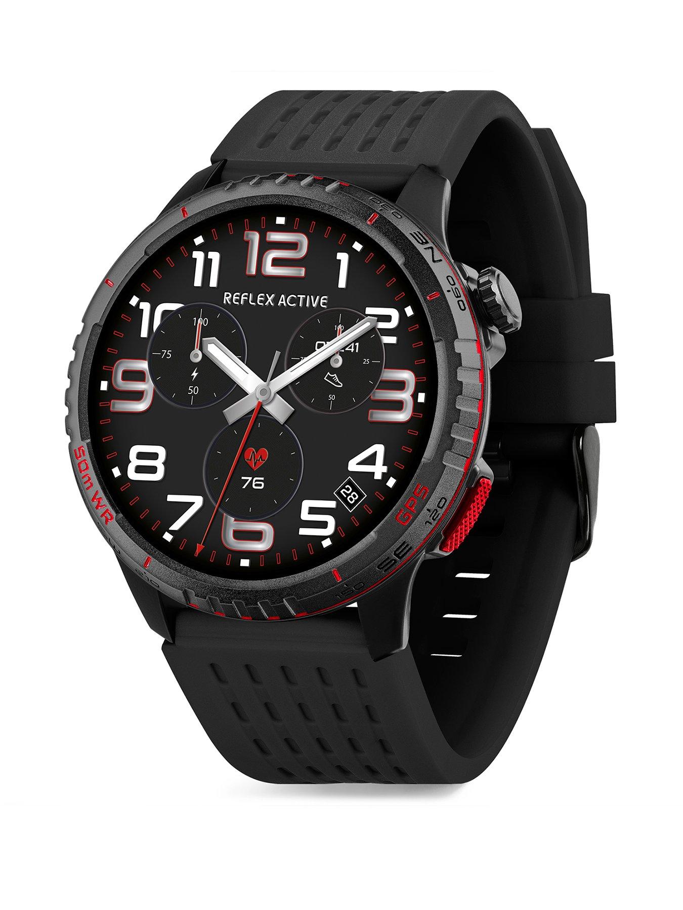 Reflex Active SeaVenture 50m Swim-Safe AMOLED GPS Black Strap Smart Watch