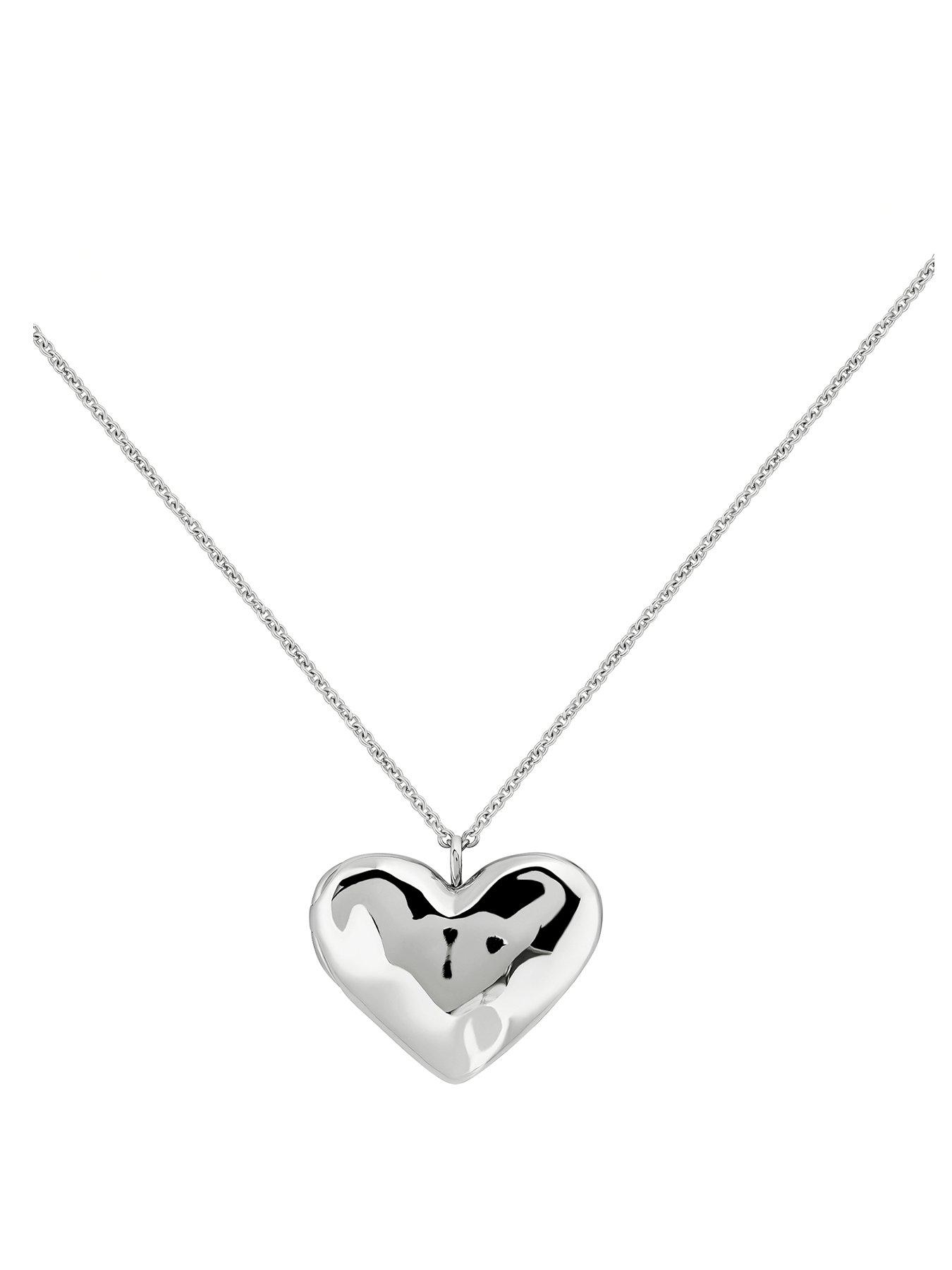 Radley Silver Plated Hammered Heart Necklace
