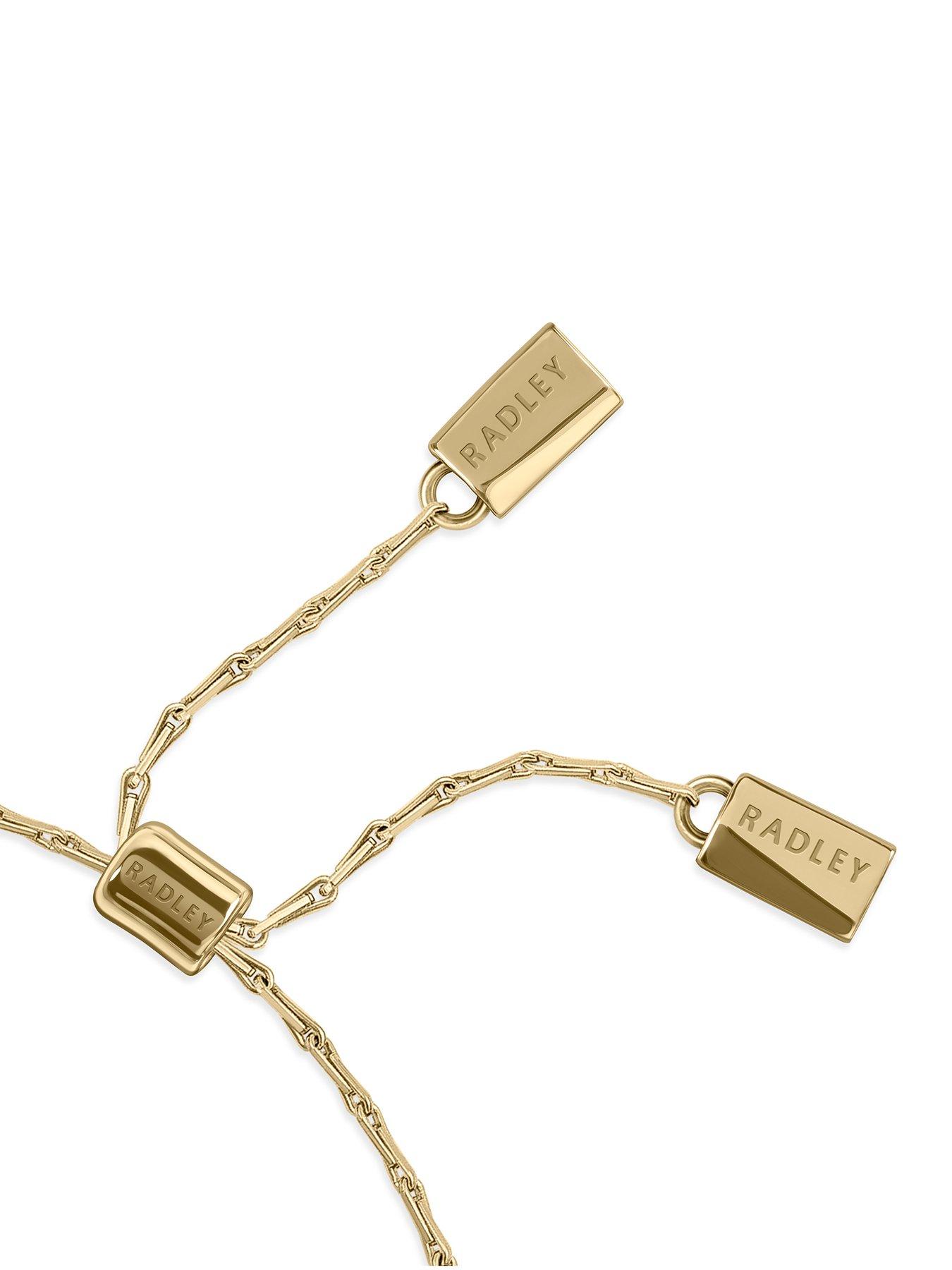  image of radley-18ct-gold-plated-black-heart-flower-friendship-bracelet