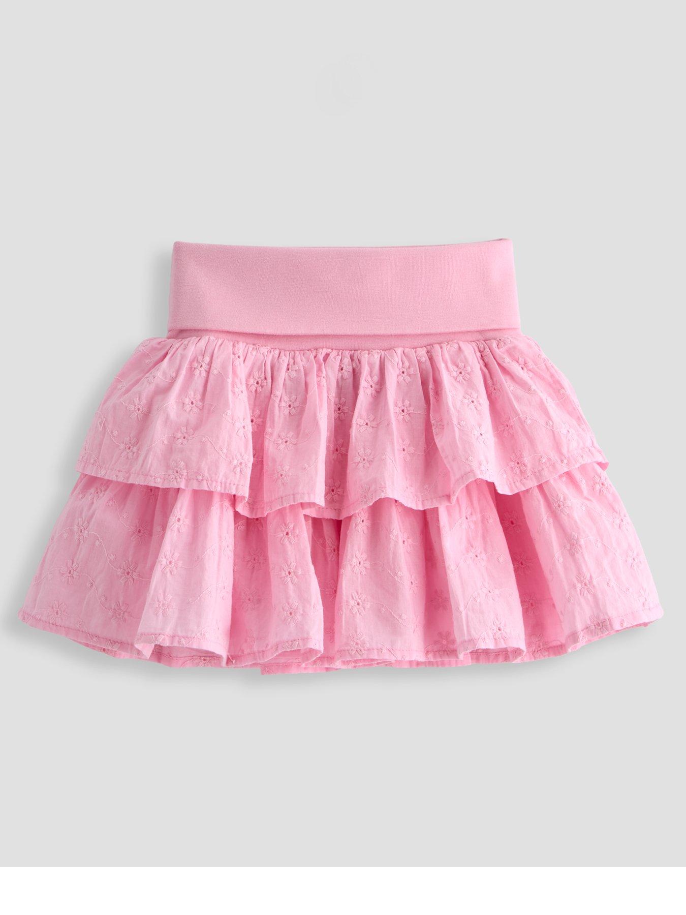 Image 2 of 5 of The Very Collection Girls Broderie Ra Ra Skirt - Pink