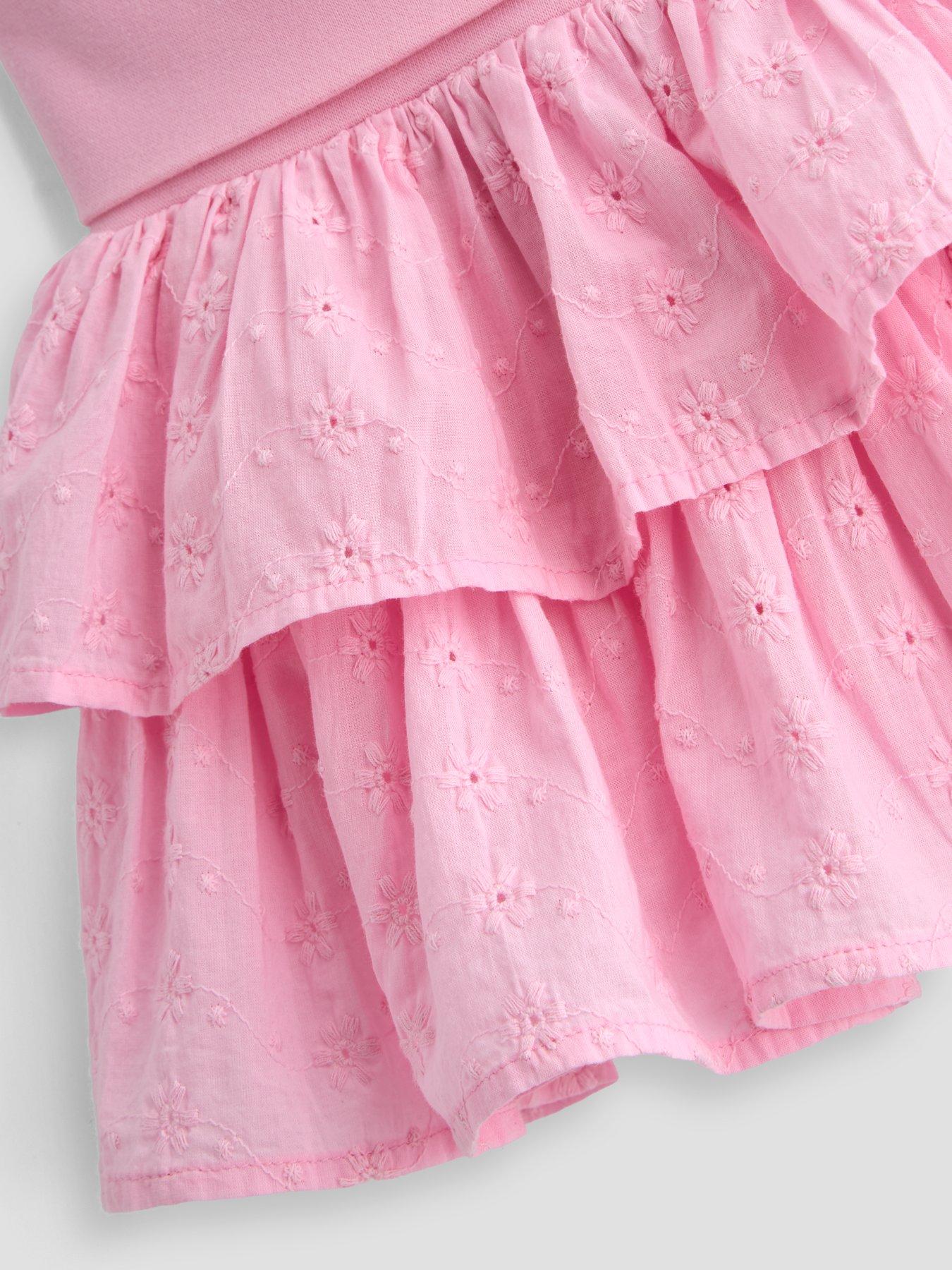 Image 3 of 5 of The Very Collection Girls Broderie Ra Ra Skirt - Pink