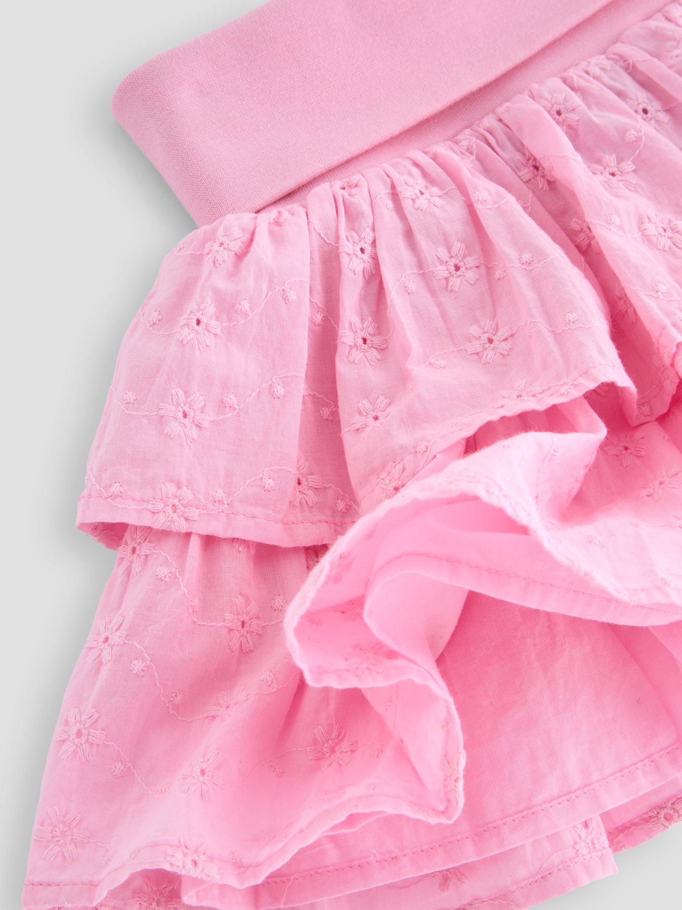Image 4 of 5 of The Very Collection Girls Broderie Ra Ra Skirt - Pink
