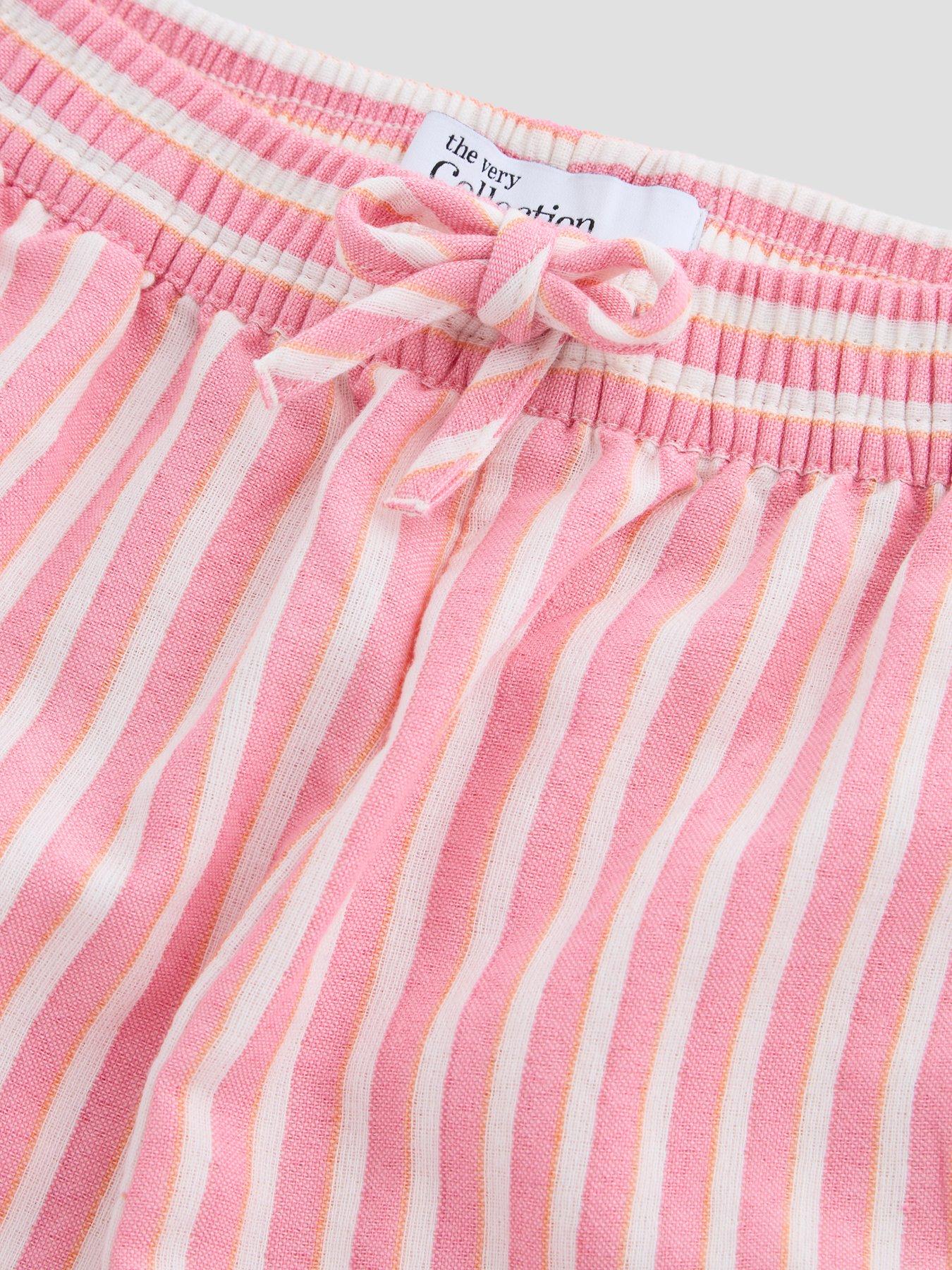 Image 3 of 5 of The Very Collection Girls Stripe Woven Trousers - Pink