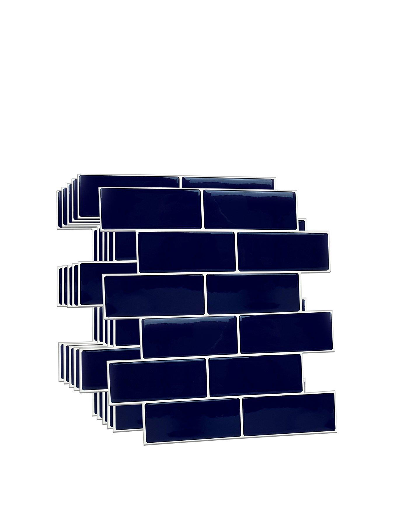 Image 2 of 7 of Walplus Deep Blue Glossy 3D Sticker Tile 30.5 x 30.5cm - 6 pcs