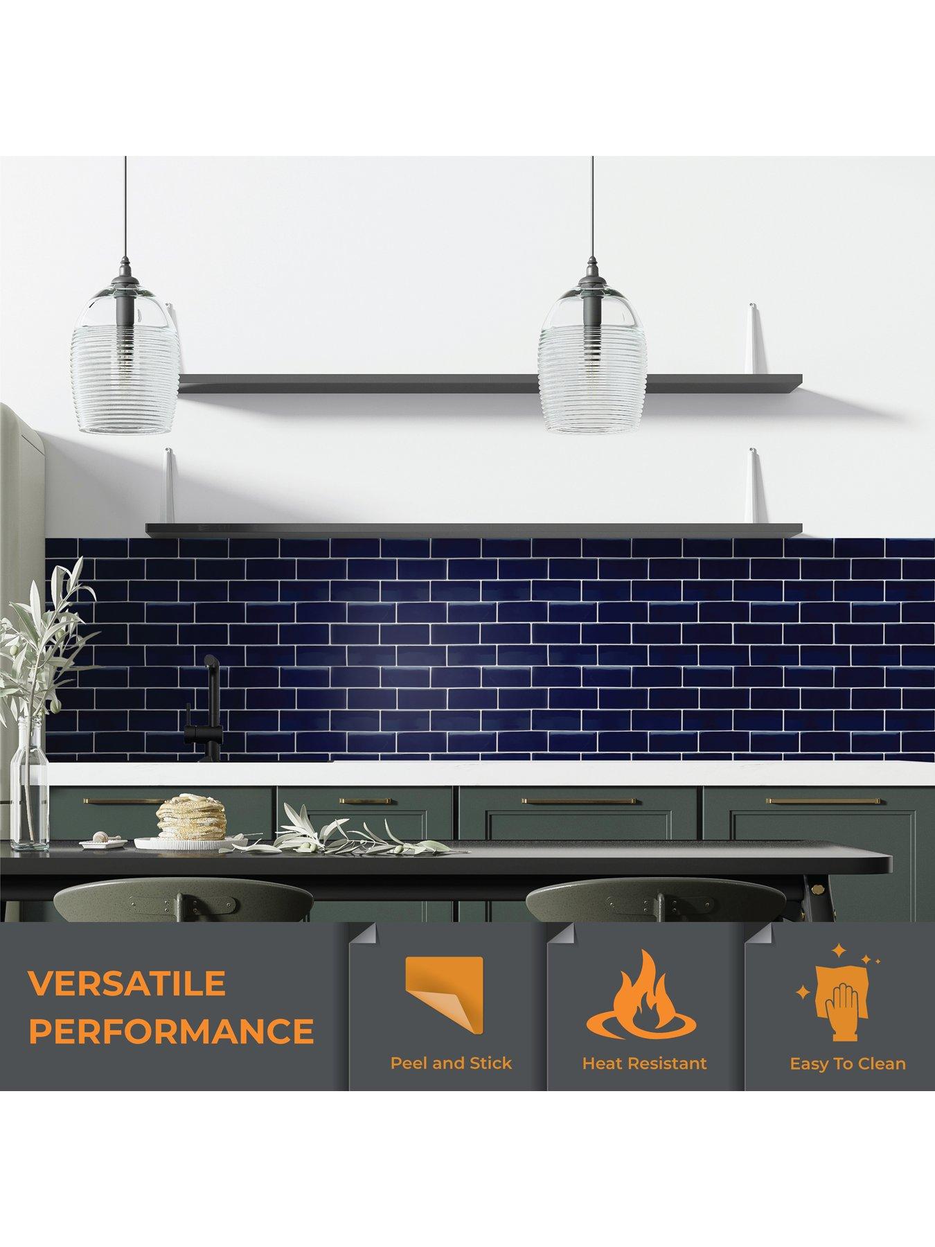 Image 3 of 7 of Walplus Deep Blue Glossy 3D Sticker Tile 30.5 x 30.5cm - 6 pcs