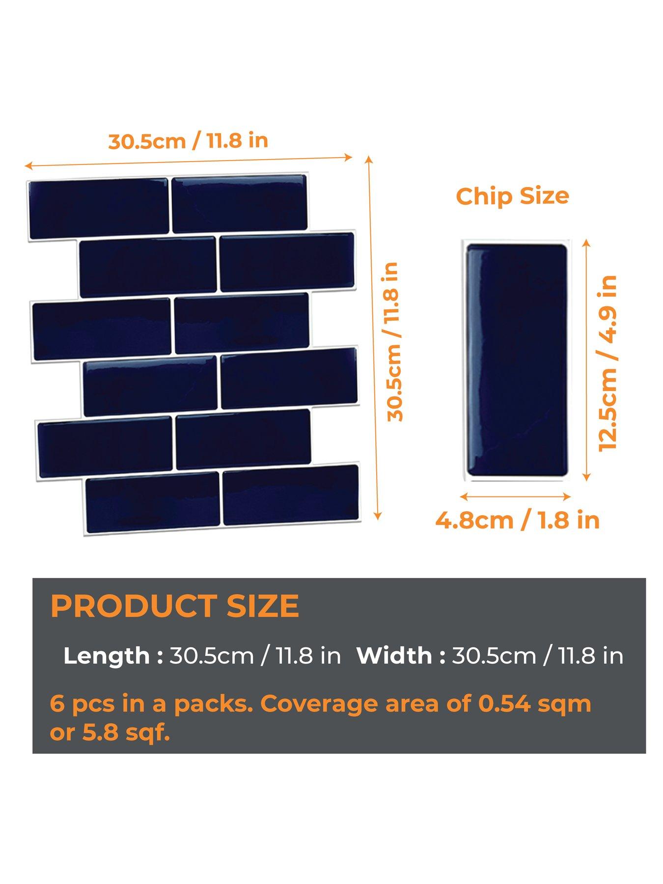 Image 6 of 7 of Walplus Deep Blue Glossy 3D Sticker Tile 30.5 x 30.5cm - 6 pcs