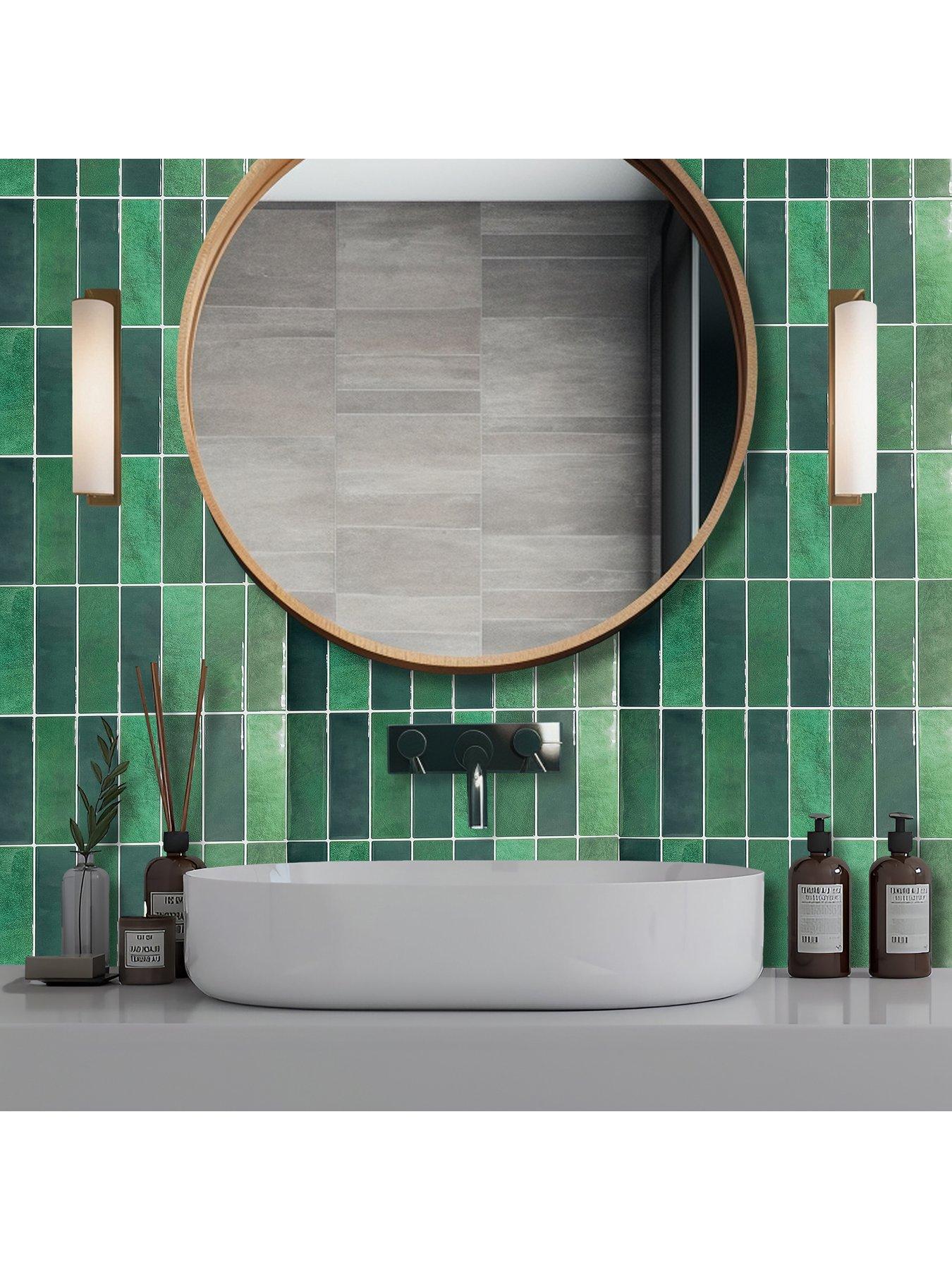 Image 3 of 7 of Walplus Dark Mose Green Rectangular 3D Sticker Tile 12 x 12 inches / 30.5 x 30.5 cm - 6pcs in a pack