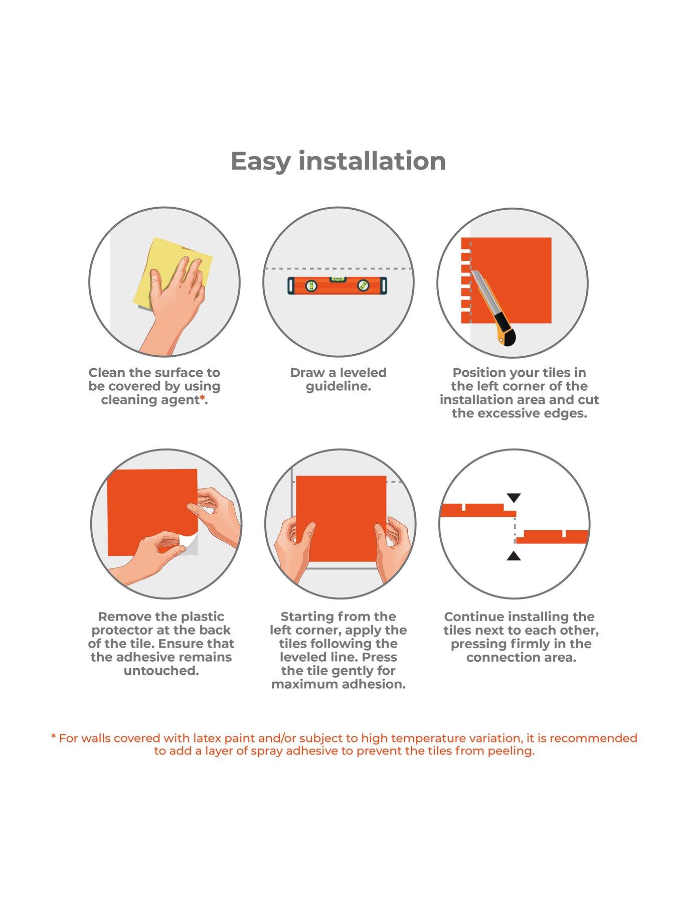 Image 5 of 7 of Walplus Black Metro Subway Glossy 3D Tile Sticker 30.5 x 15.4cm (12 x 6 in) - 20pcs in a pack