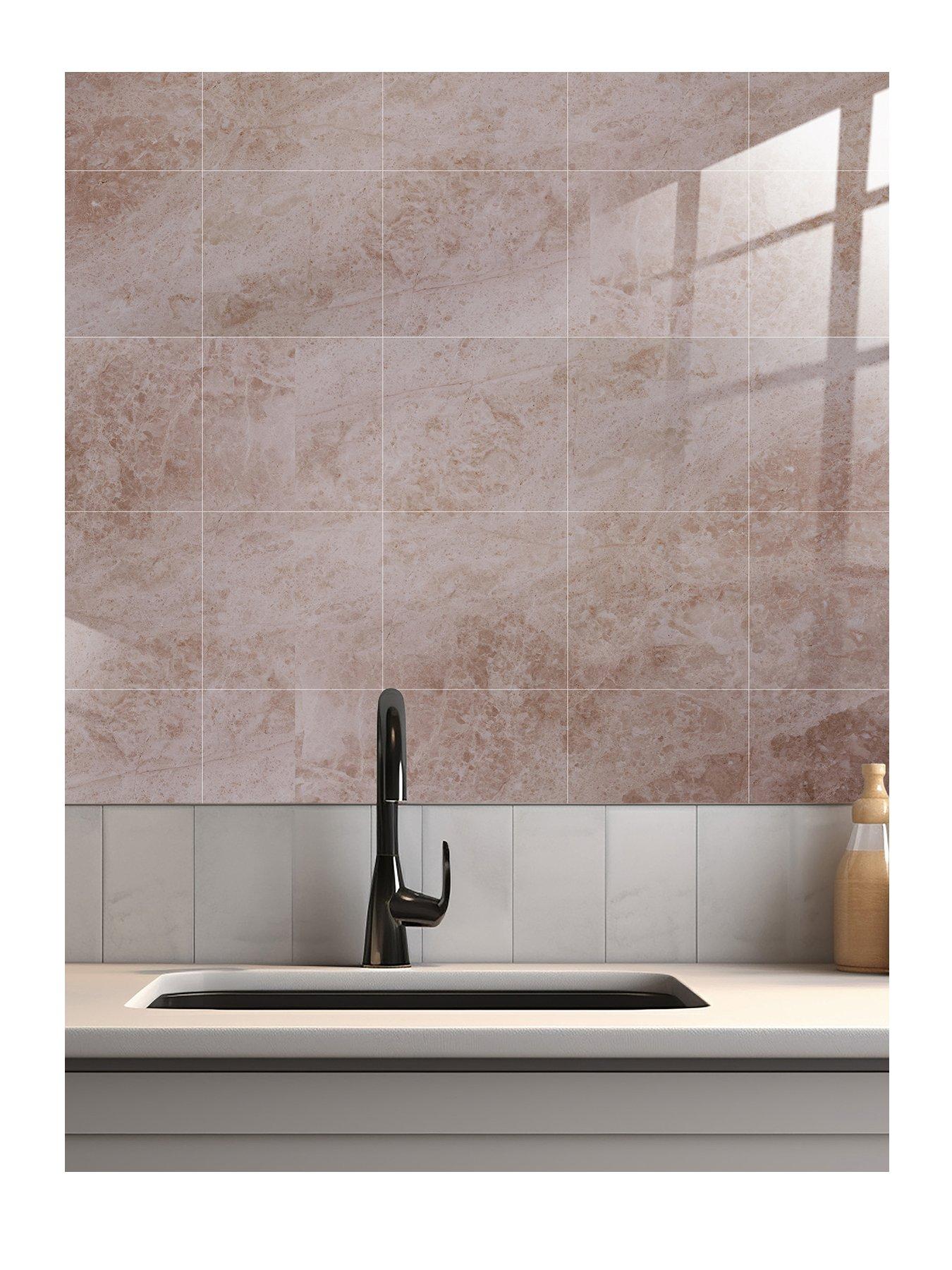 Image 2 of 7 of Walplus Topaz Brown Marble Stone Tile Sticker 6 x 6 inches / 15.24 x 15.24cm - 24pcs in a pack