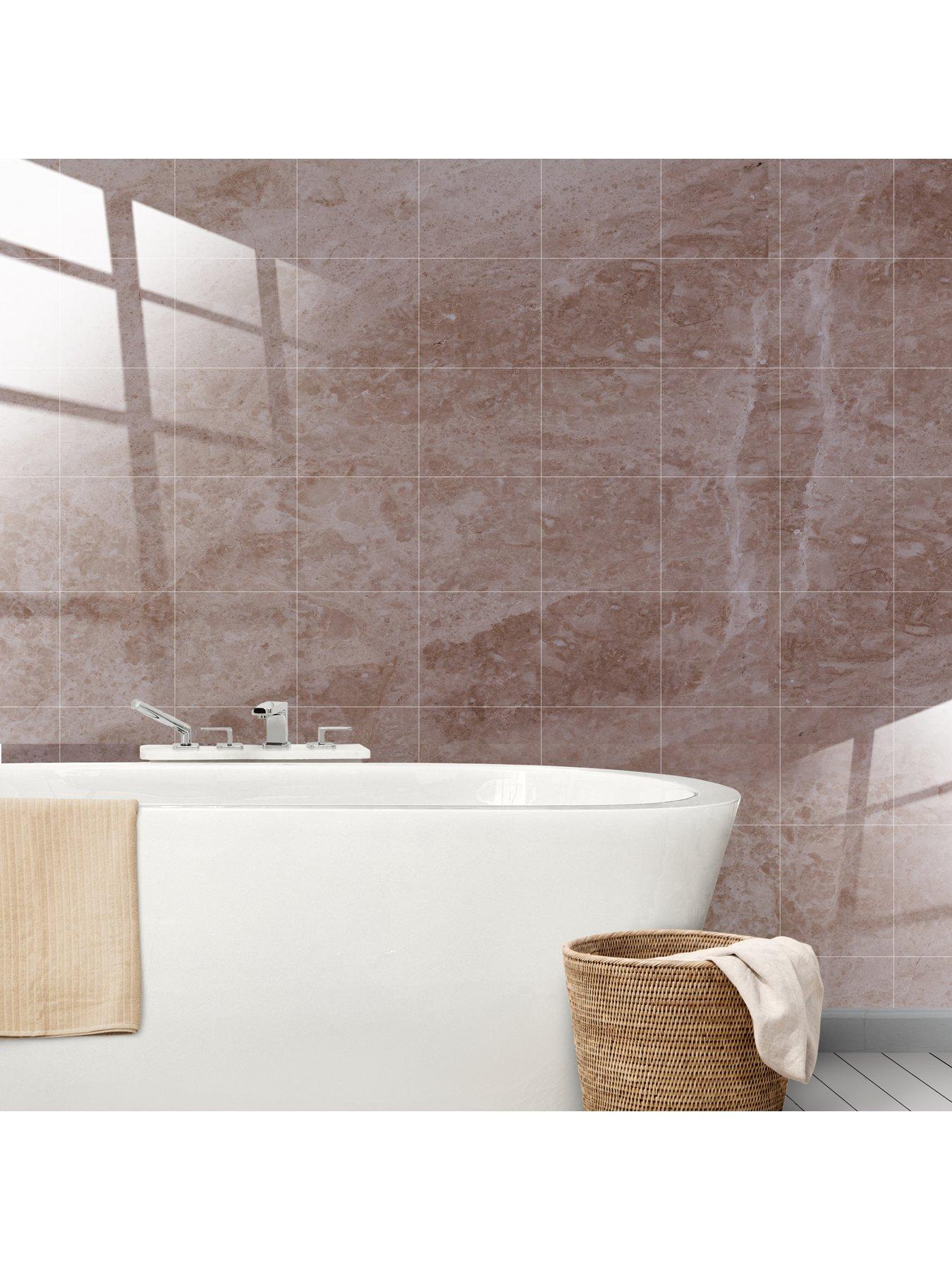 Image 3 of 7 of Walplus Topaz Brown Marble Stone Tile Sticker 6 x 6 inches / 15.24 x 15.24cm - 24pcs in a pack